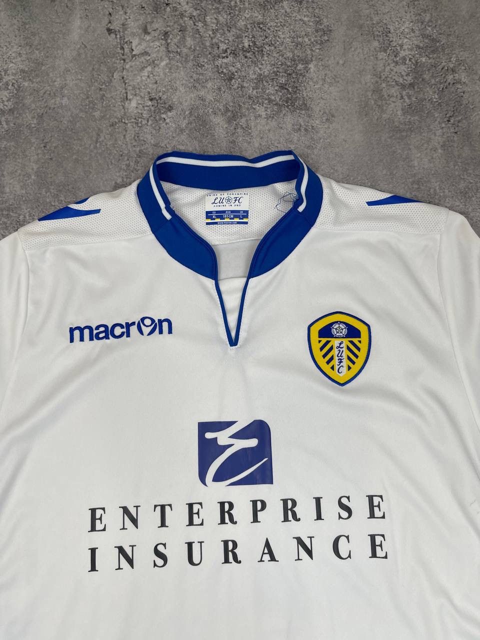 Macron Macron Men Football Shirt Jersey Leeds White Blue 2014/15 Size US XXL / EU 58 / 5 - 2 Thumbnail