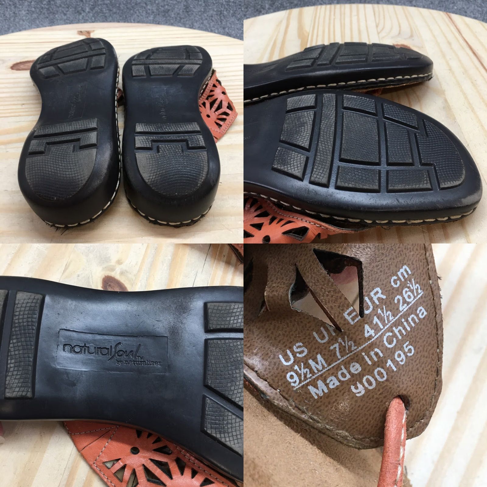Naturalizer Natural Soul Naturalizer Sandal Womens 9.5M Orange Calista Thong Leather Shoes Size US 10 / IT 40 - 9 Thumbnail