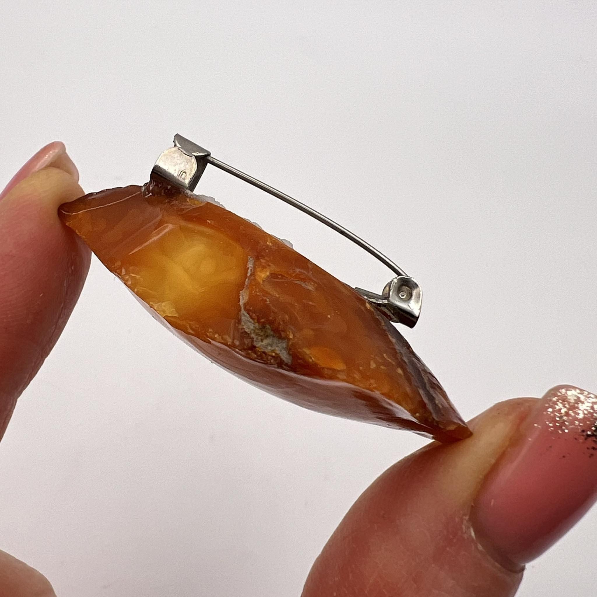 Vintage Massive Piece of Royal Yellow Baltic Amber Vintage Brooch Size ONE SIZE - 4 Thumbnail