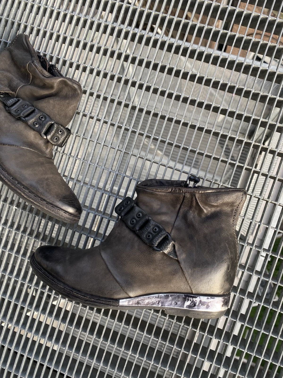 A.S.98 A.S.98 Avant-garde Leather Ankle Wadge Boots Size US 8 / IT 38 - 2 Thumbnail