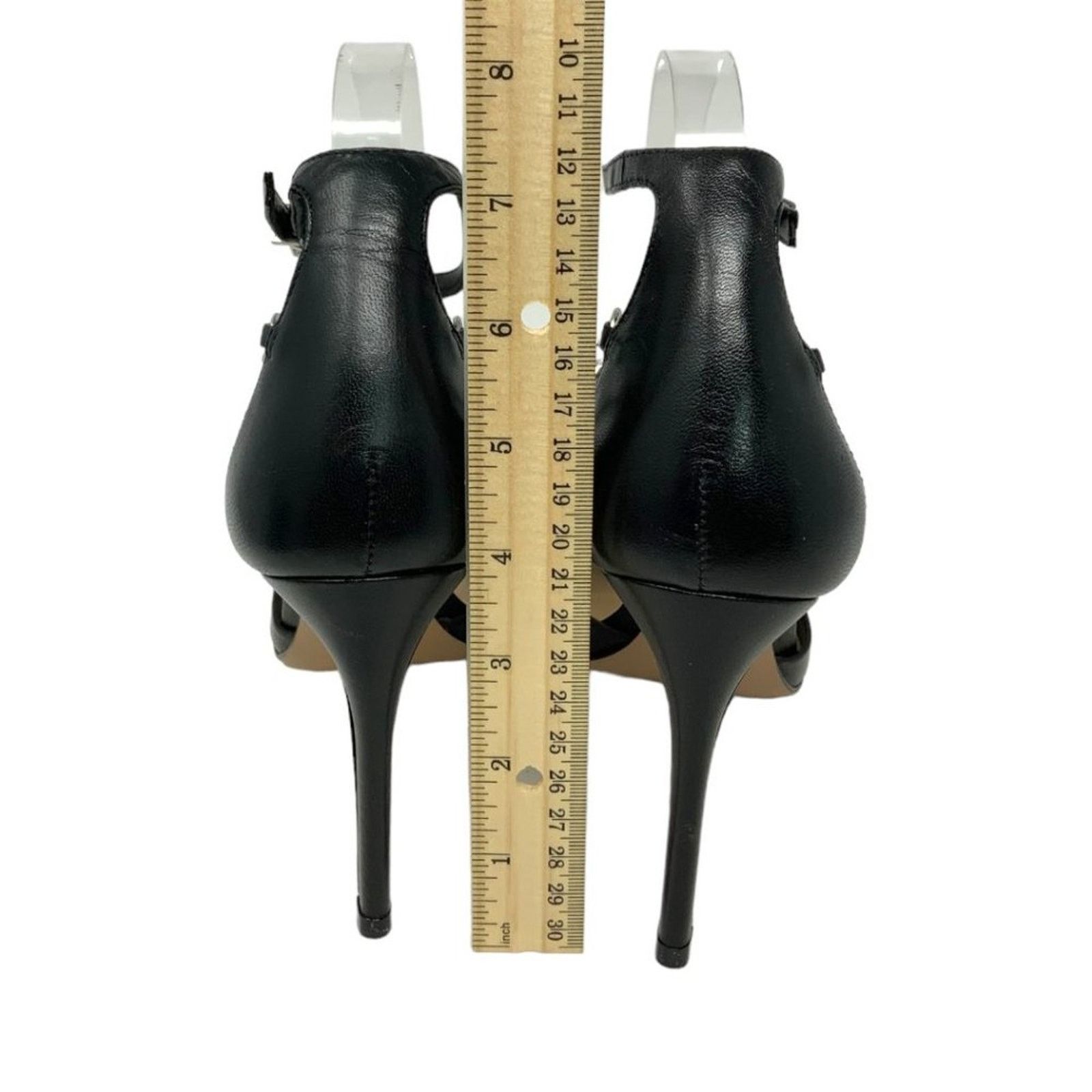 SCHUTZ Schutz Aleah Leather Heel Rhinestone Chain 9.5 NWT $148 Size US 9.5 / IT 39.5 - 6 Thumbnail