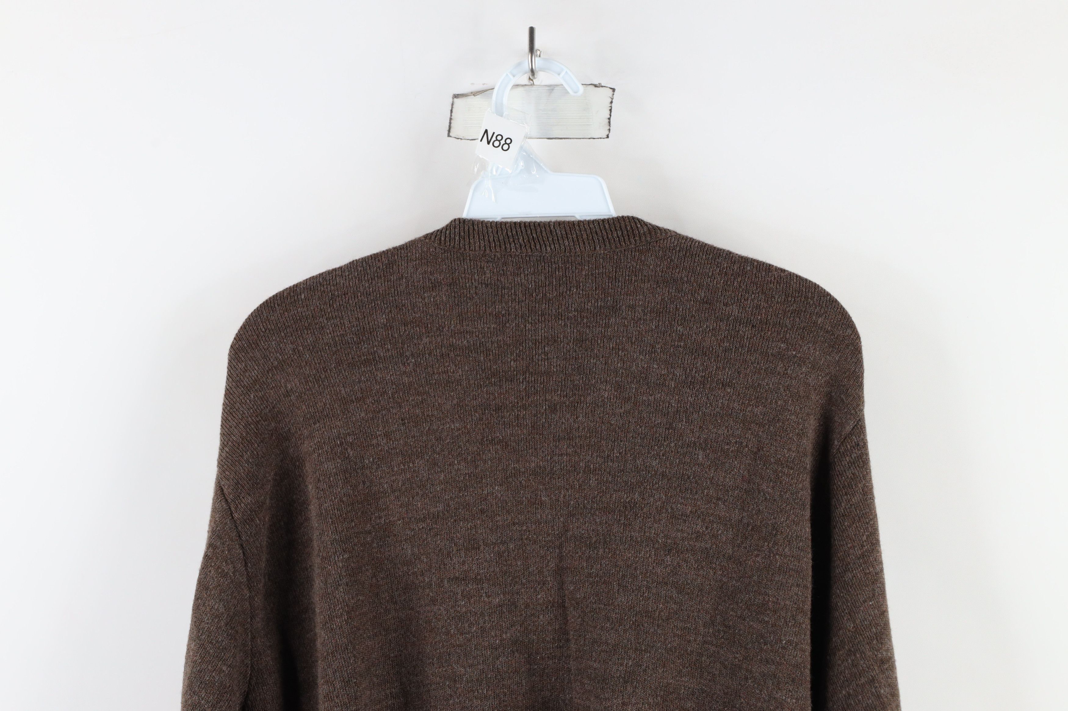 Vintage Vintage 70s Streetwear Blank Knit V-Neck Sweater Brown USA Size US M / EU 48-50 / 2 - 9 Thumbnail