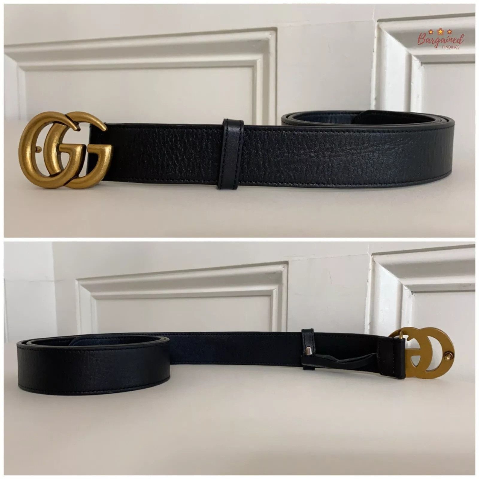 Gucci Gucci Smooth Calfskin Leather Gold Double G Buckle Belt Size 32 - 6 Thumbnail