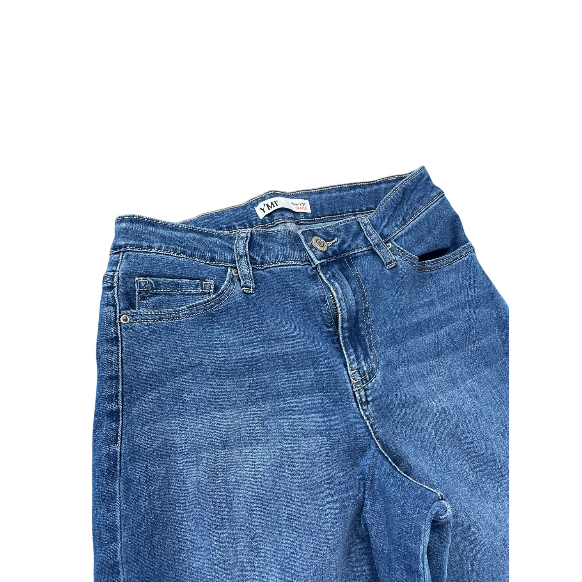 Other YMI High-Rise Skater Wide-Leg womans blue denim Jeans Size 3 Size 26" / US 2 / IT 38 - 2 Thumbnail