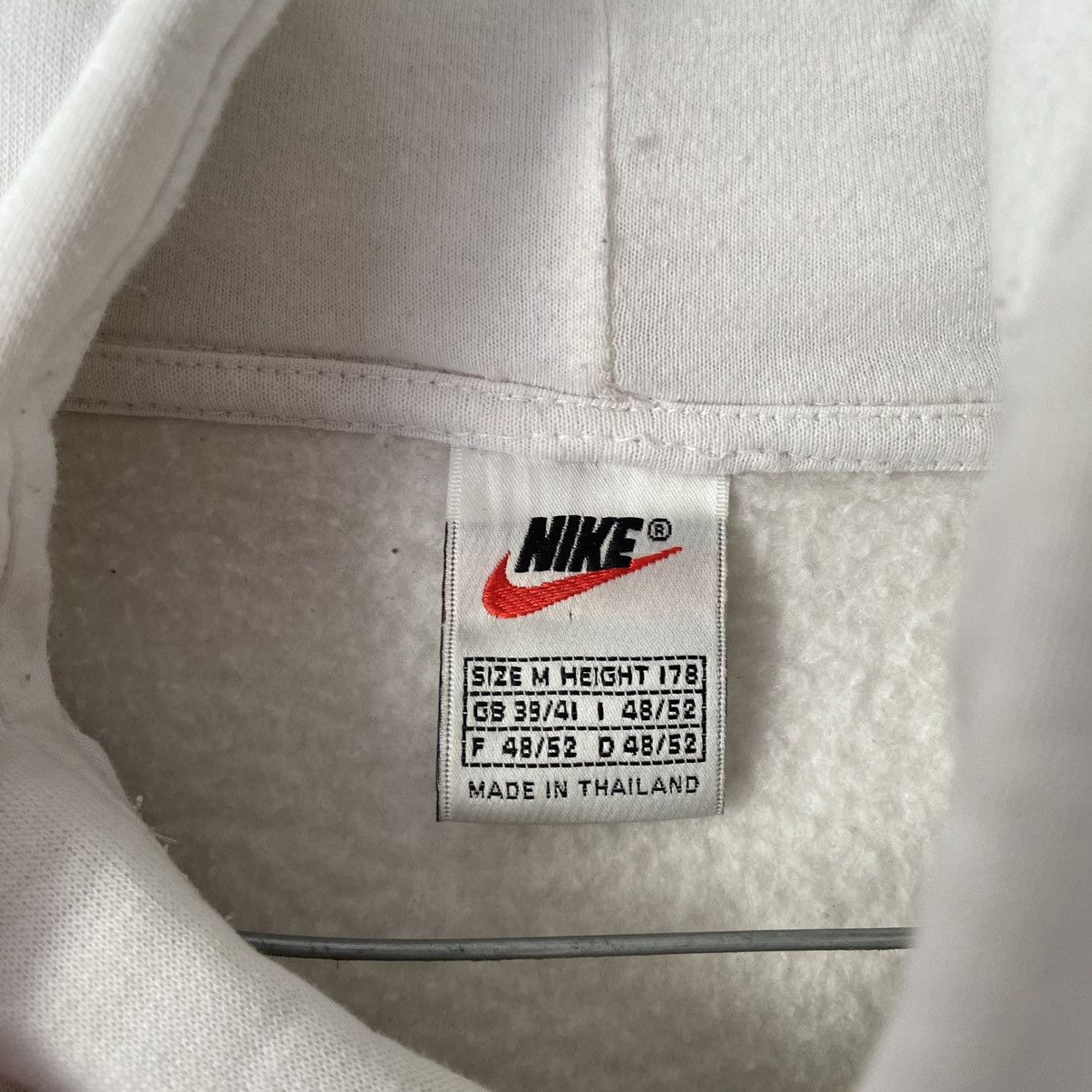 Nike × Vintage Nike hoodie Vintage white Size US M / EU 48-50 / 2 - 4 Thumbnail