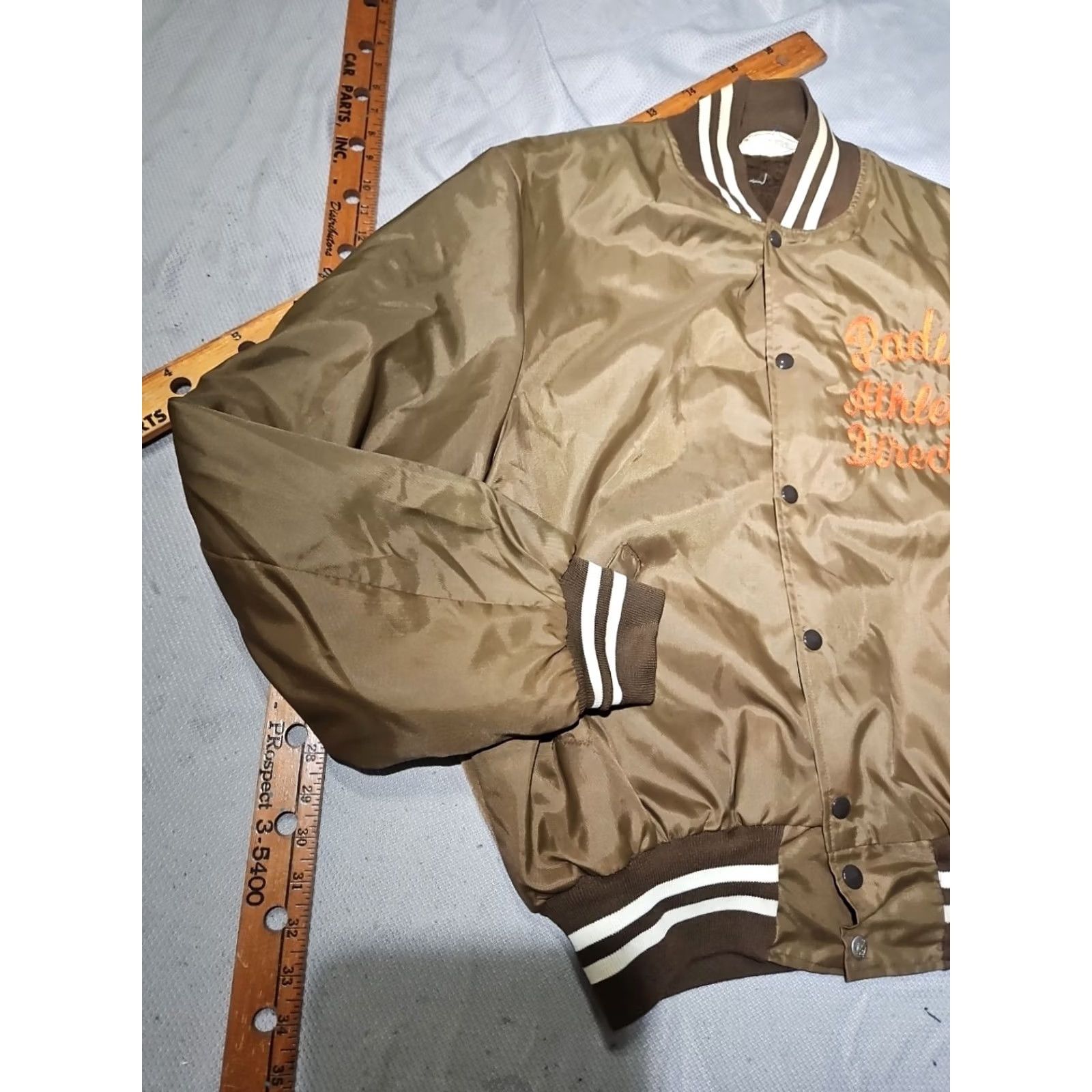 Holloway VINTAGE Holloway Varsity Jacket Adult 2XL Brown Bomber Snap Button Preppy Jacket Mens Size US XXL / EU 58 / 5 - 4 Thumbnail