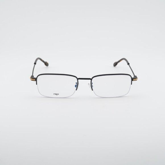 FRED Fred FG50007U 002 Eyeglasses Black 56mm Rectangle Frame Size ONE SIZE - 3 Thumbnail