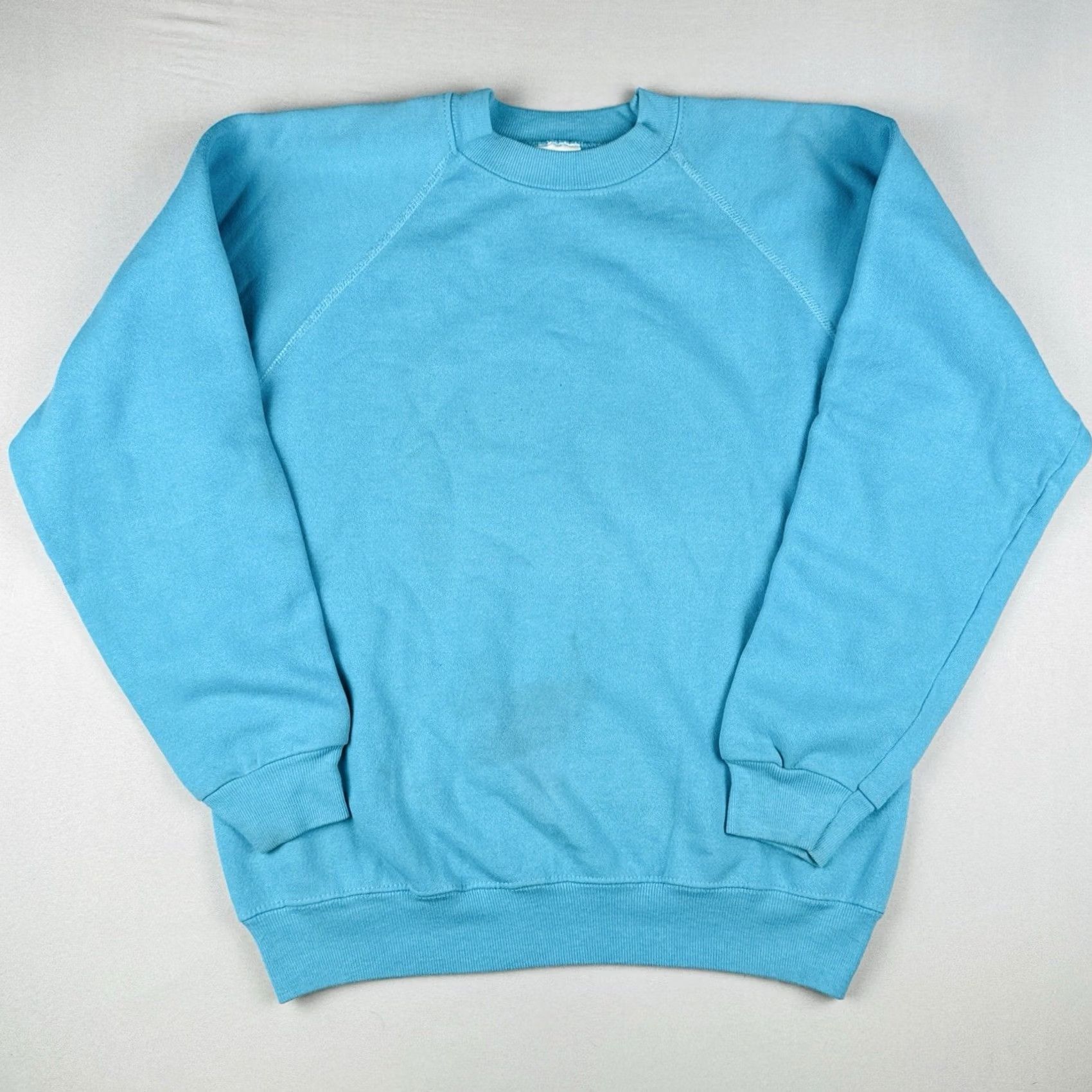 Hanes VINTAGE Hanes Sweatshirt Crewneck Teal Blue 90s USA Large Mens Blank Size US L / EU 52-54 / 3 - 2 Thumbnail