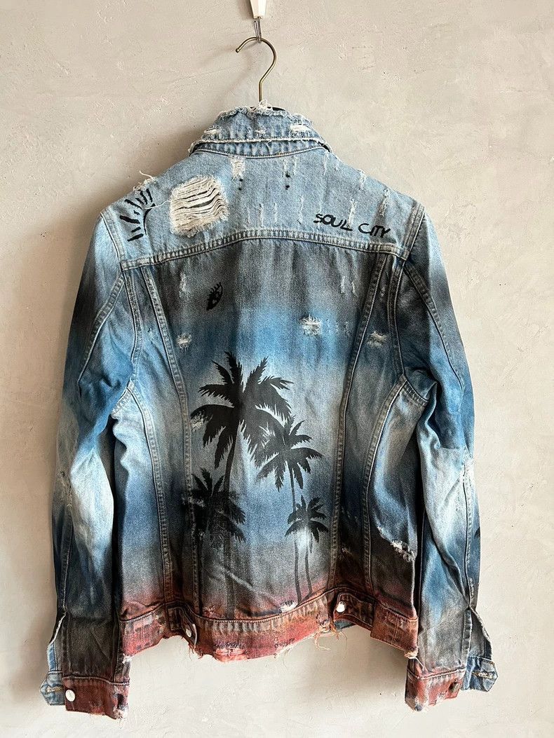 Amiri coconut tree destroys denim jacket-2506