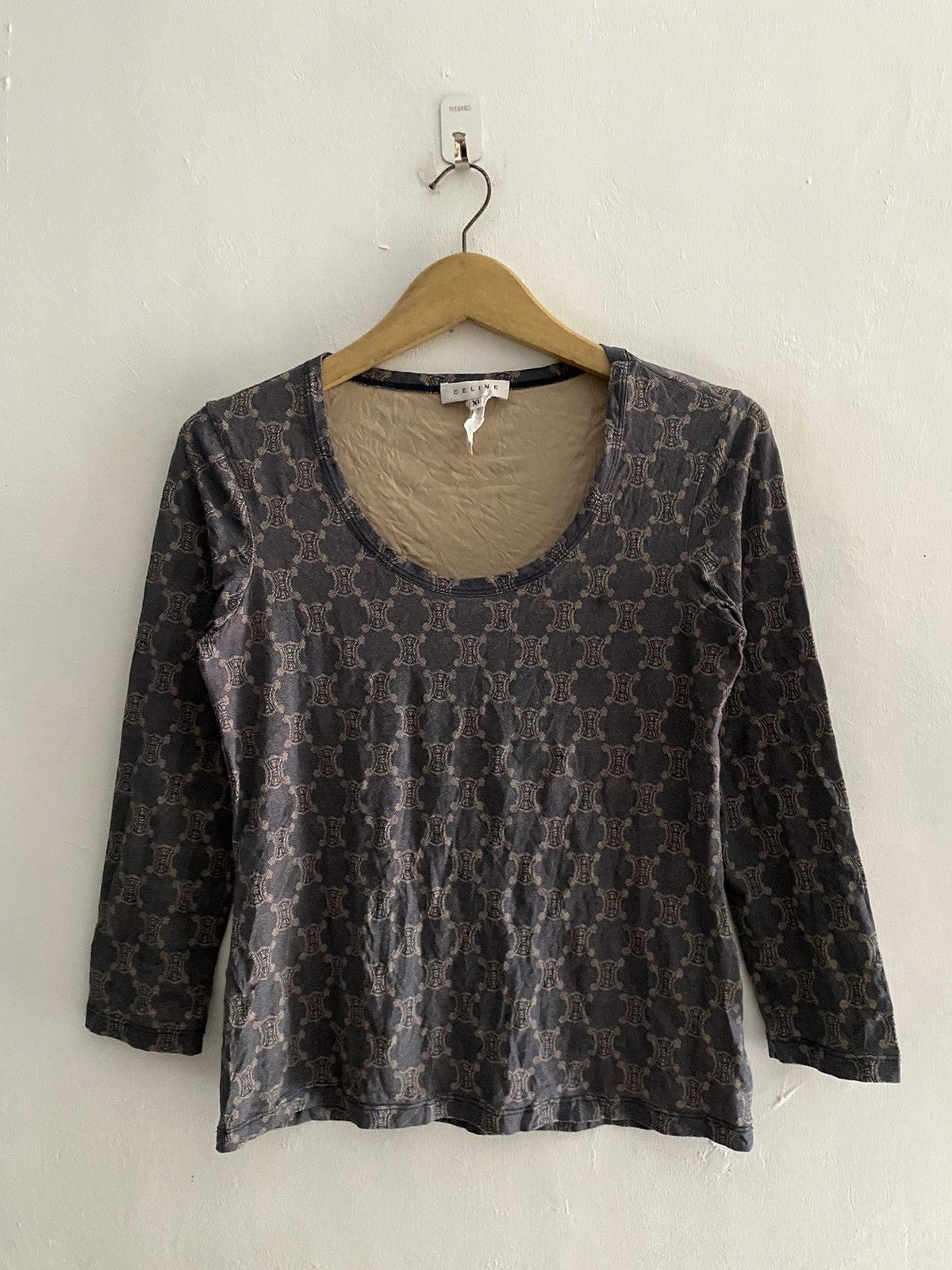 Celine 90s Celine monogram longsleeve tshirt vintage Size XL / US 12-14 / IT 48-50 - 1 Thumbnail