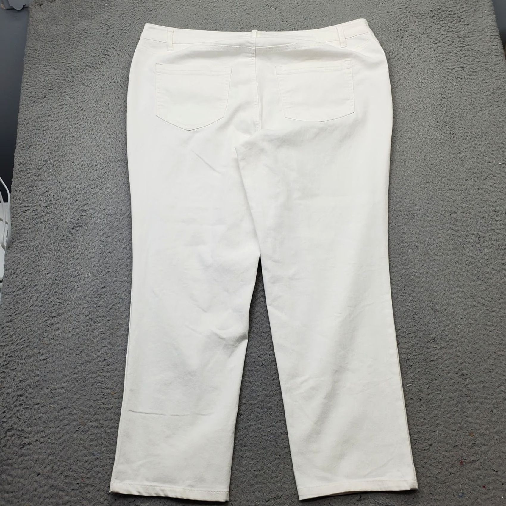 Denime Denim 24/7 Straight Jeans Womens 18W White Stretch Boho Streetwear Light Wash Denim 24/7 Women's Jeans 18W White Stretch Light Wash Size 40" / US 18 - 2 Thumbnail