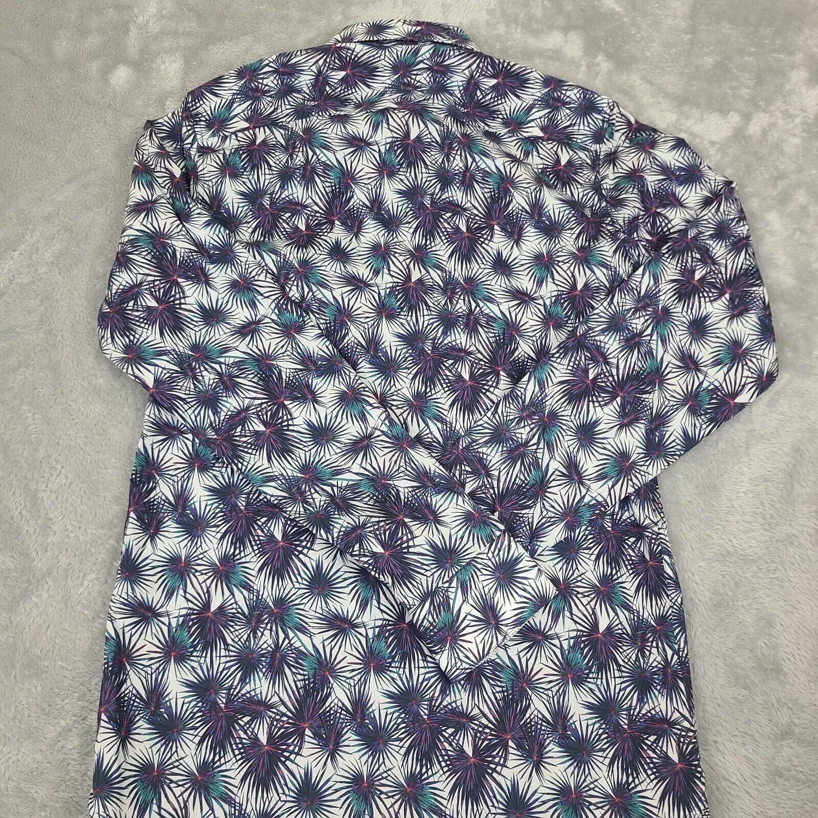 Ted Baker Ted Baker Mens Karaf Long Sleeve LS Palm Printed Dress Shirt Size US S / EU 44-46 / 1 - 10 Thumbnail