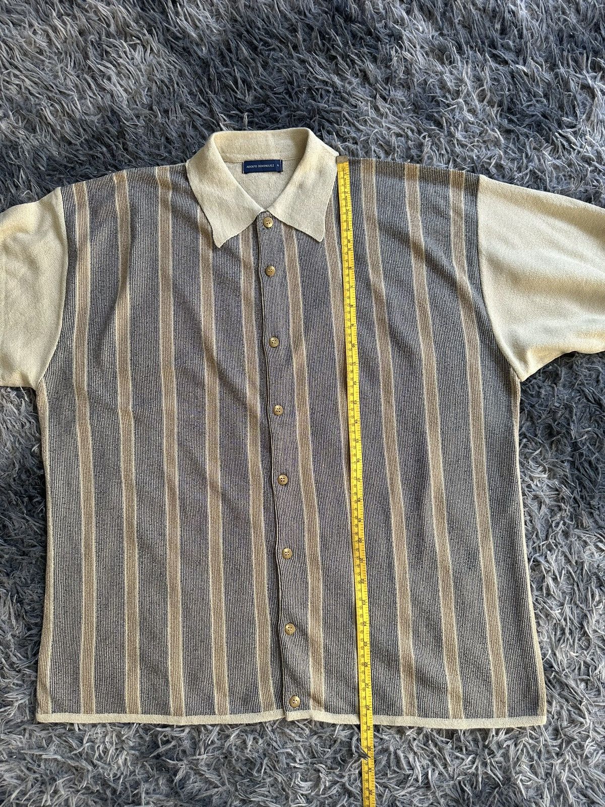 Adolfo Dominguez 90's Adolfo Dominguez knitted striped button up Size US XL / EU 56 / 4 - 9 Thumbnail