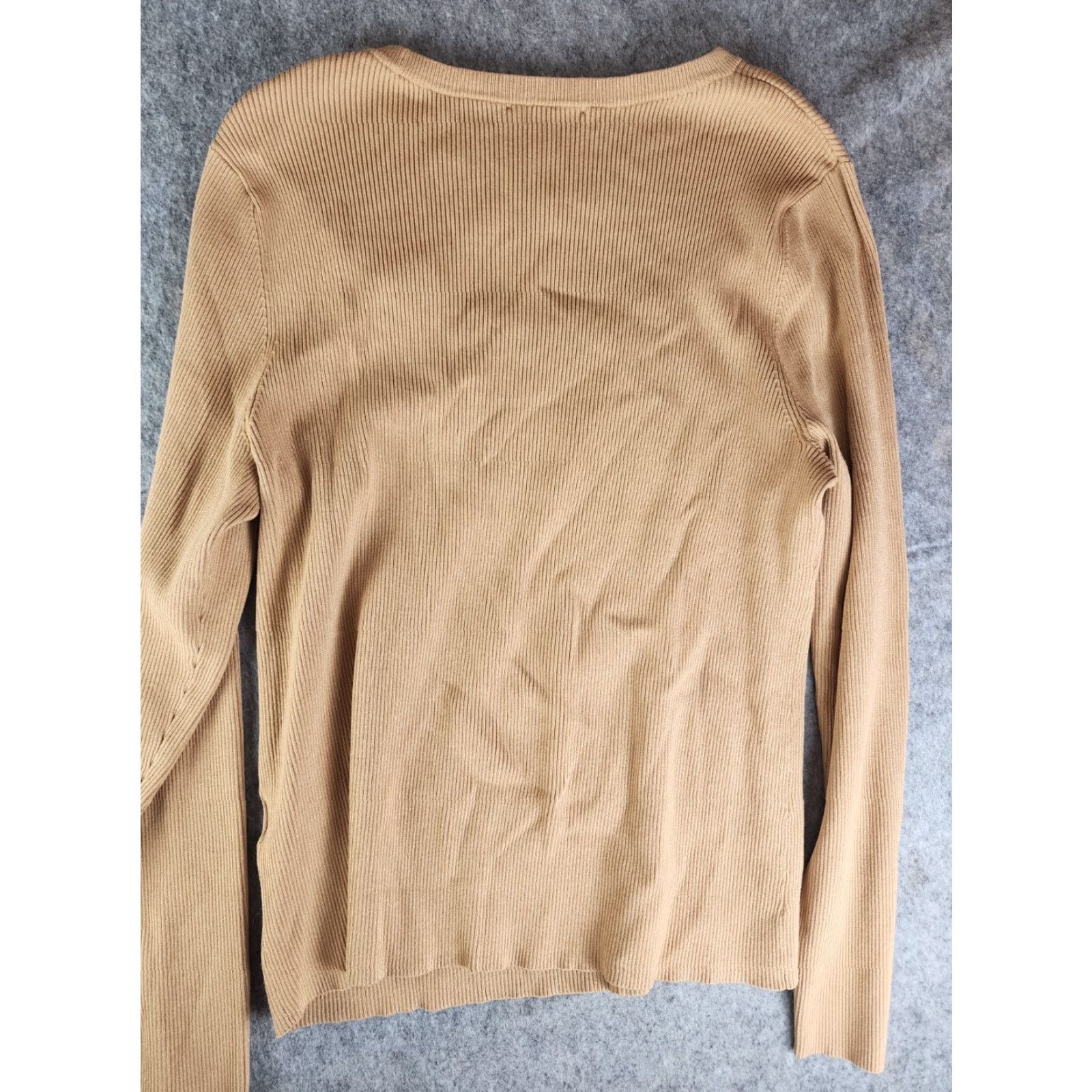 Vintage INC International Concepts Womens Sweater Pullover Round Neck Long Sleeve Size L Beige Yellow Size L / US 10 / IT 46 - 4 Thumbnail
