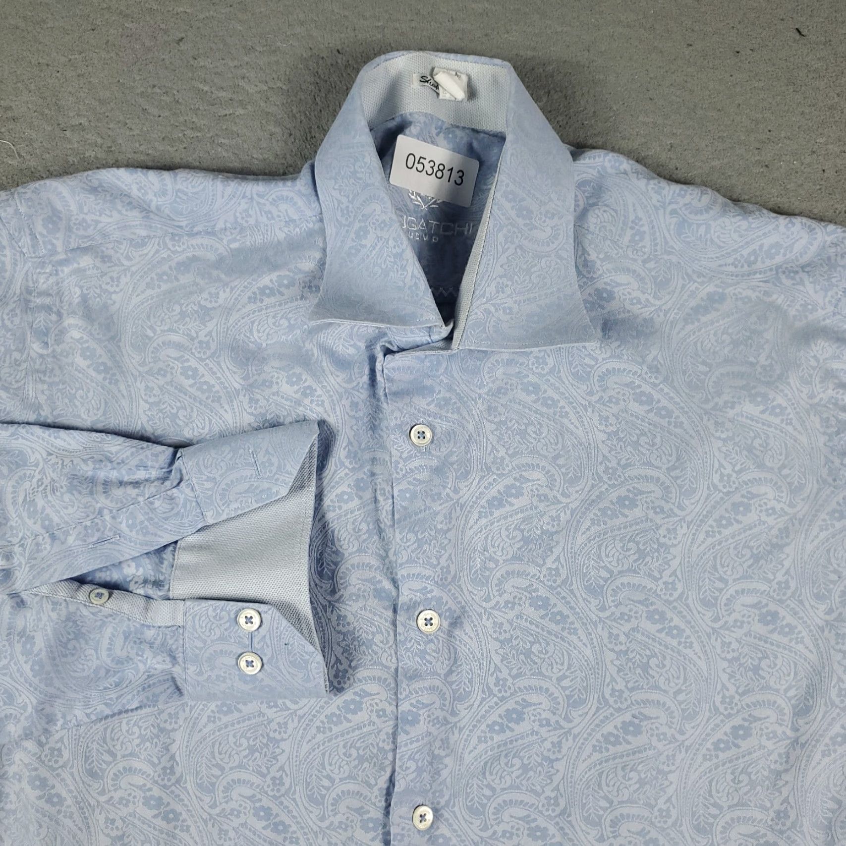 BUGATCHI VINTAGE Bugatchi Uomo Shirt Mens XL Blue Paisley Shaped Fit Button Up Long Sleeve Size US XL / EU 56 / 4 - 2 Thumbnail