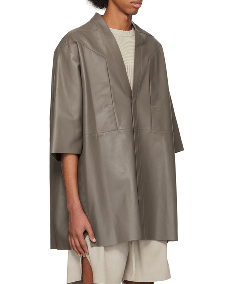 Rick Owens Rick Owens EDFU SS23 Gray Dust Faun Leather Jacket Size US M / EU 48-50 / 2 - 19 Thumbnail