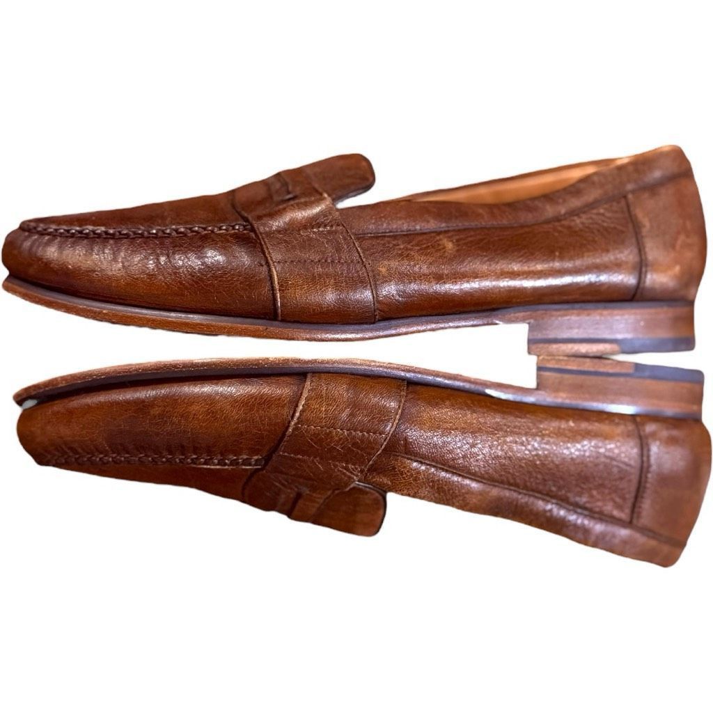 Alan Payne ALAN PAYNE Genuine Exotic Deerskin Shoes Penny Loafers Brown Vero Cuoio Leather Italy Dress Slip On Shoes Size Men’s 9.5 Size US 9.5 / EU 42-43 - 5 Thumbnail