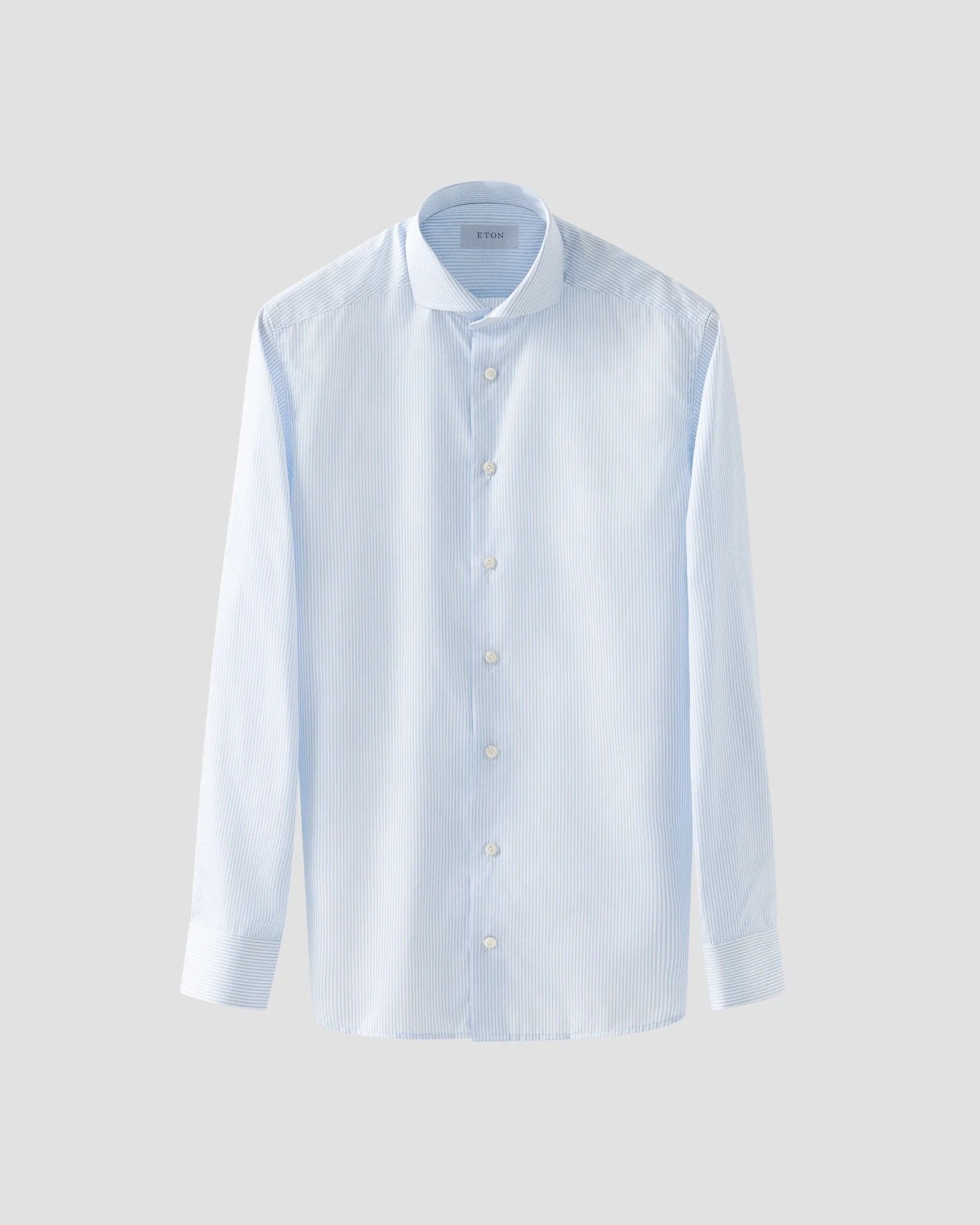 Eton Eton Slim Fit Button Shirt Mens 46 Light Blue Striped Size US M / EU 48-50 / 2 - 2 Thumbnail