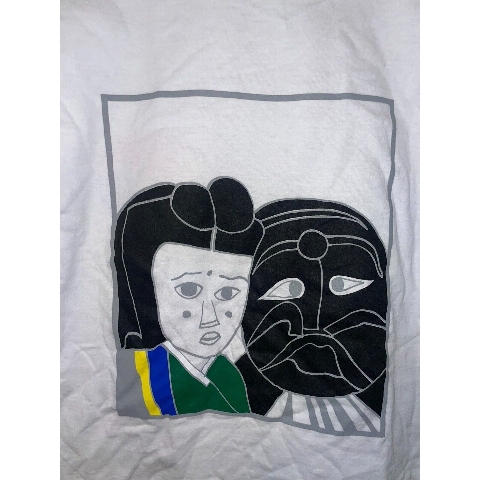 Jerzees 1996 Korean Korea Camp Artwork Mask Shirt 90s 1990s VTG L Size US L / EU 52-54 / 3 - 6 Thumbnail