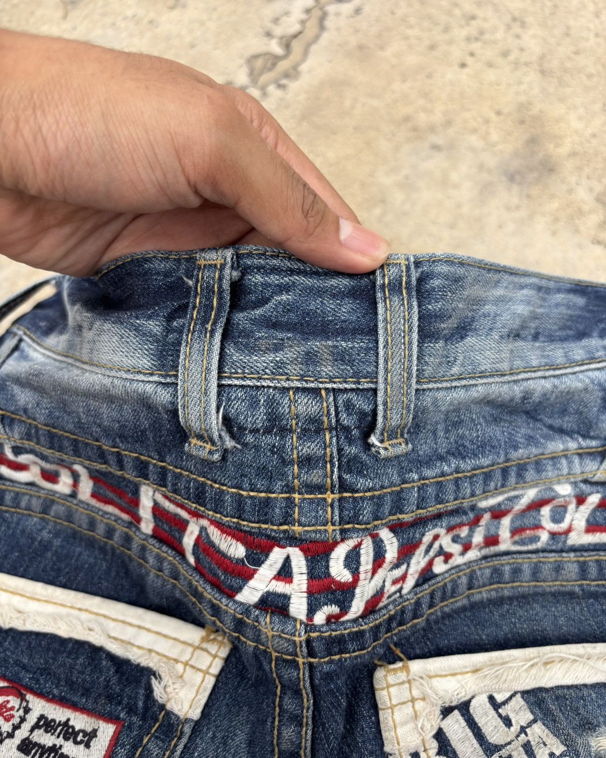 If Six Was Nine Thrashed Distressed LOLITA PEPSI Jeans ERD Grunge Size US 32 / EU 48 - 9 Thumbnail