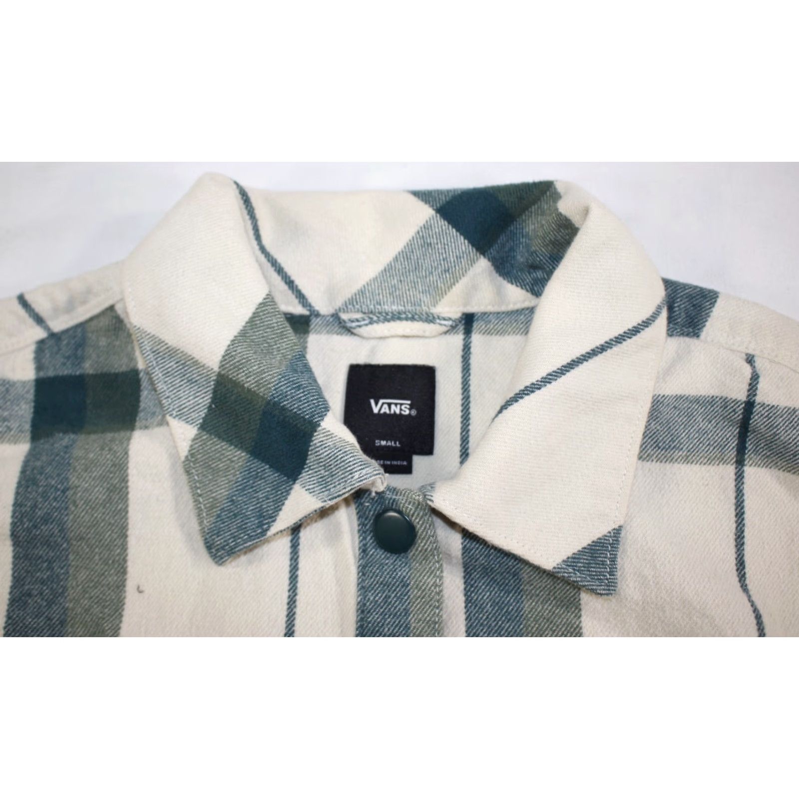 Vans Vans Shirt Men's S Flannel Jacket Shacket Lined Long Pockets Plaid Beige Green Size US S / EU 44-46 / 1 - 6 Thumbnail