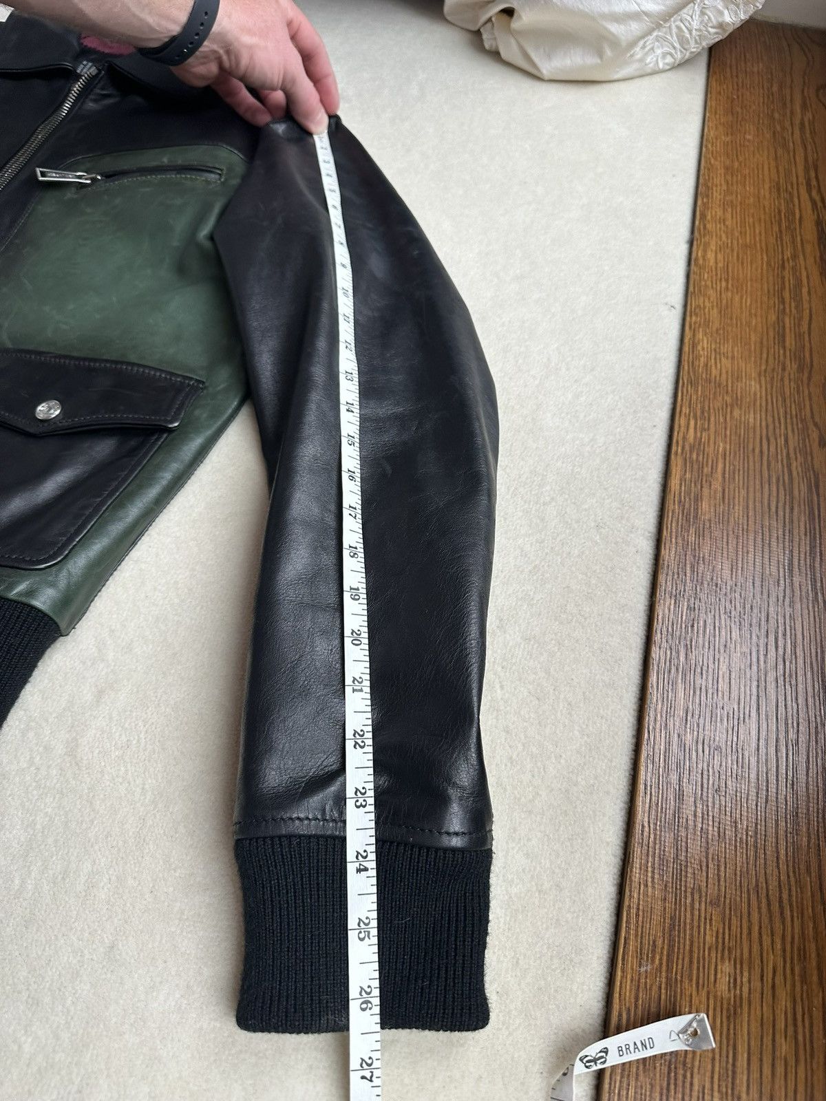 Dsquared2 FW12 Dsquared black green leather jacket 50 Archive grail Size US M / EU 48-50 / 2 - 8 Thumbnail