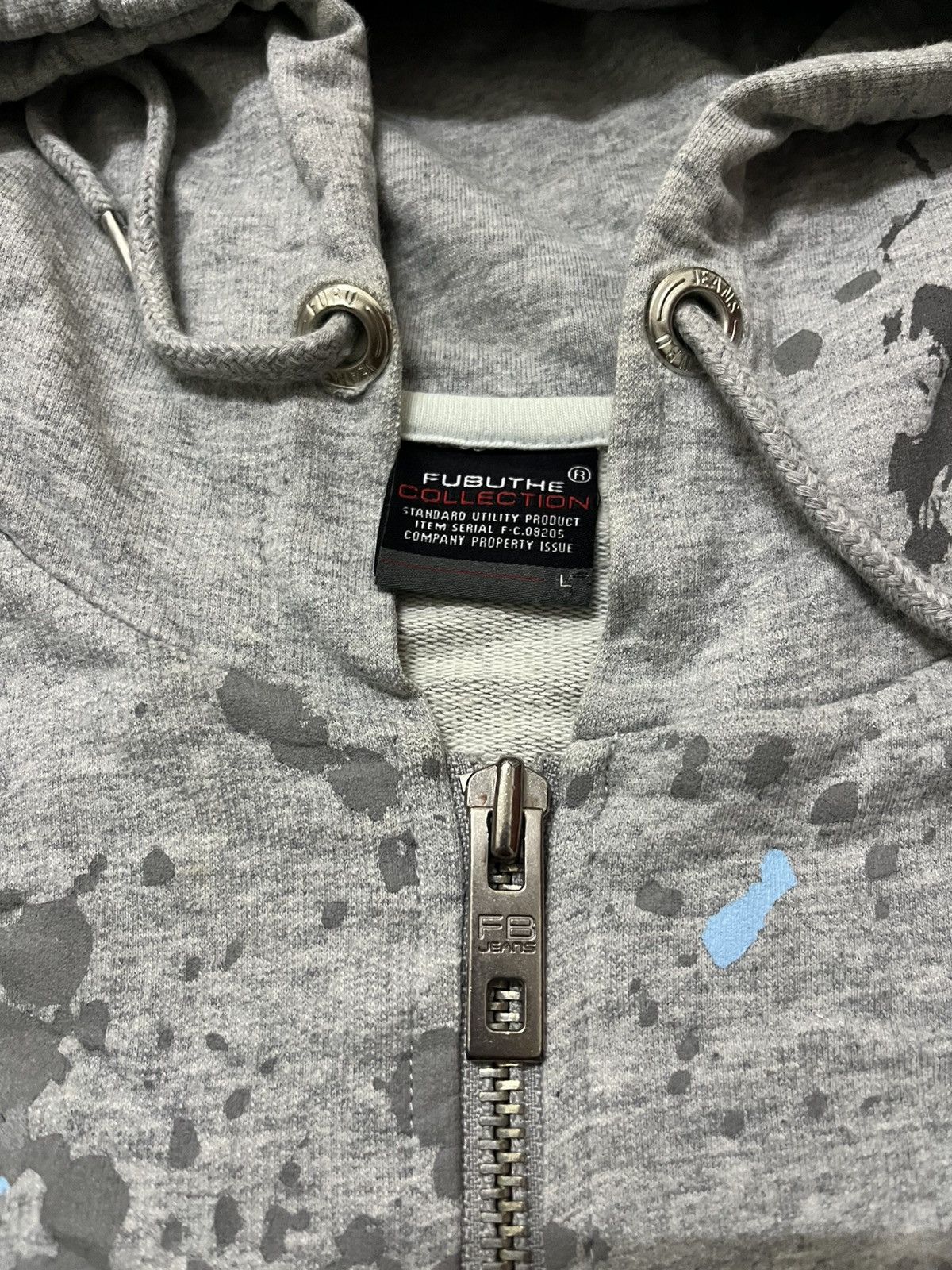 Fubu FUBU Collection Zip Hoodie Grey Paint Splatter Rare Design Size US L / EU 52-54 / 3 - 15 Thumbnail