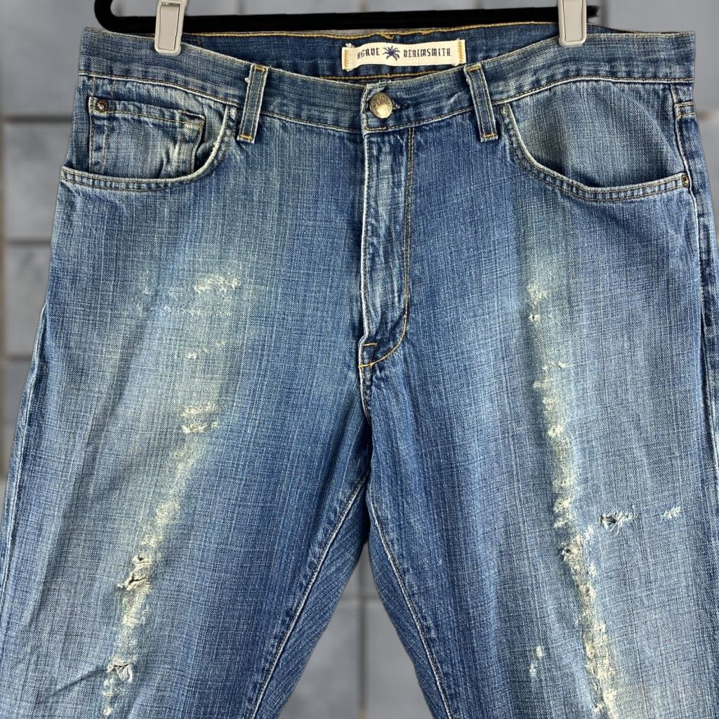 Denime VINTAGE Agave Jeans Mens 36 Blue Relaxed Straight Distressed Denim Dark Size US 36 / EU 52 - 1 Thumbnail