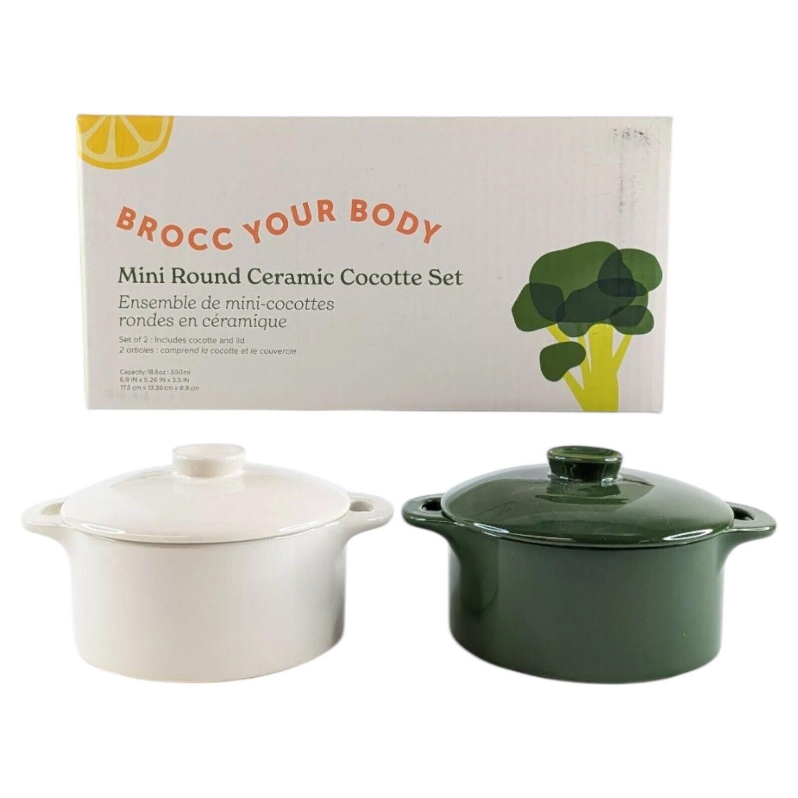 Designer NEW Brocc Your Body Mini Ceramic Cocotte Dutch Oven Set Size ONE SIZE - 3 Thumbnail