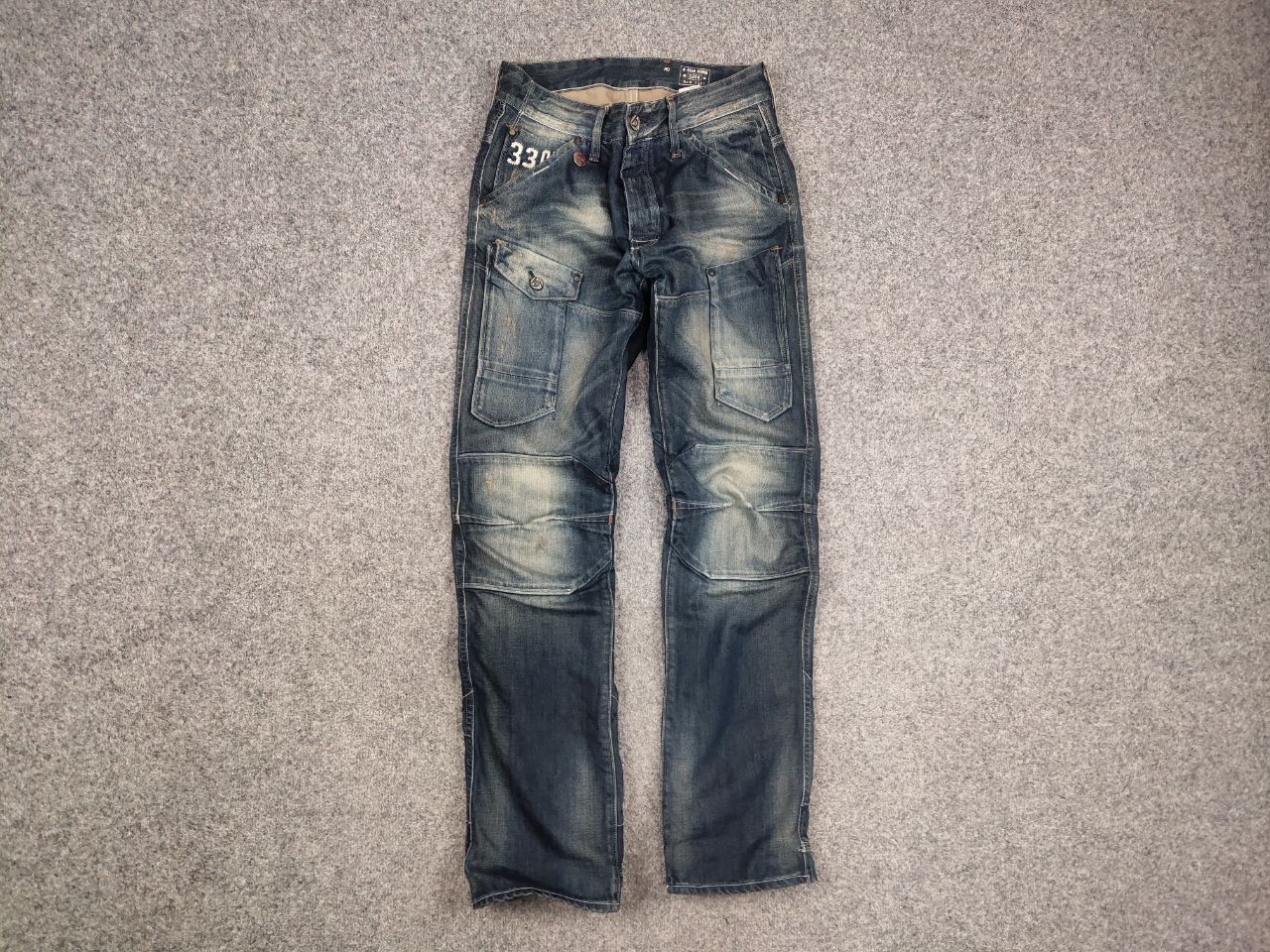 If Six Was Nine Vintage G Star Raw General 5620 3D Cargo Faded Denim jeans Size US 31 - 1 Thumbnail