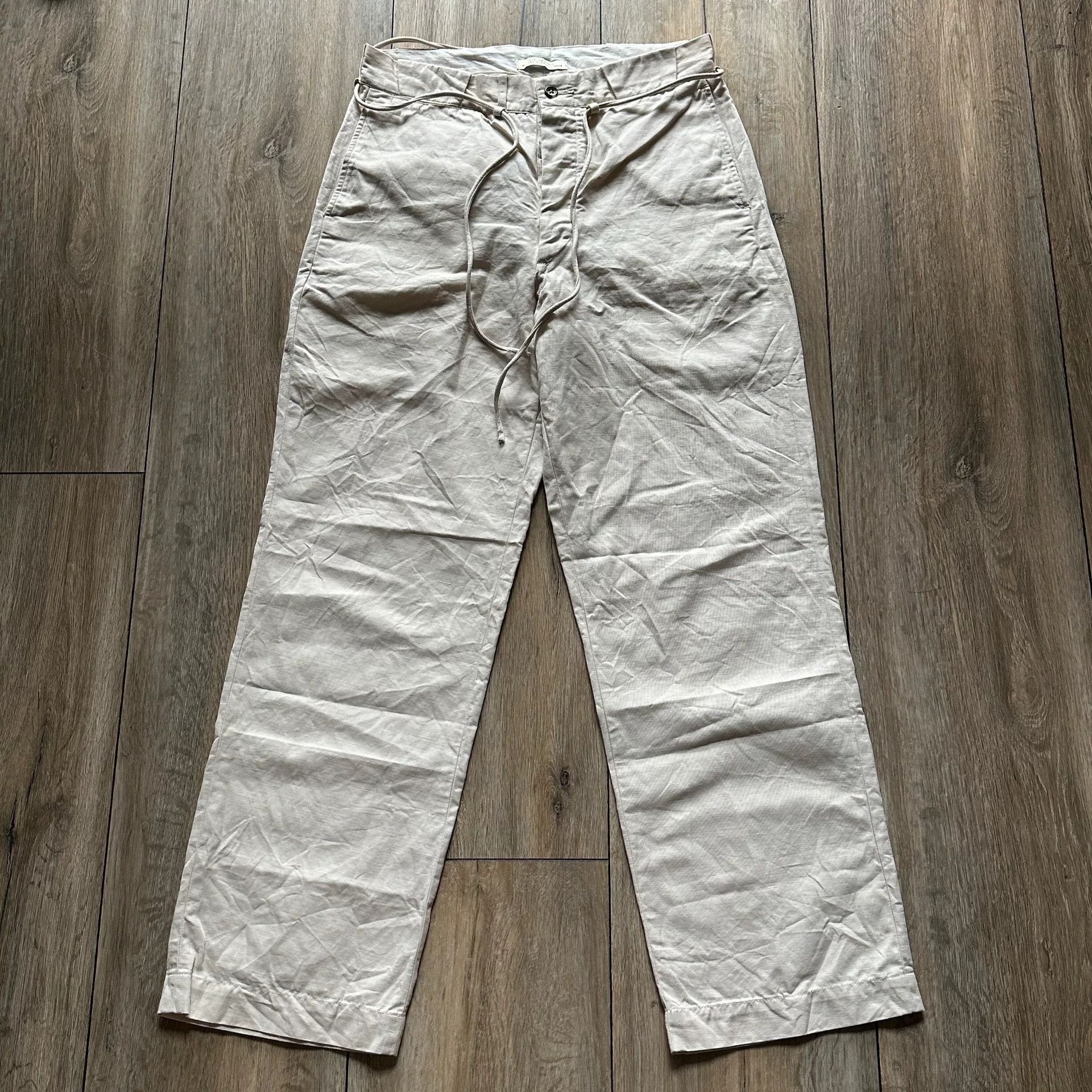 Old Joe OLD JOE Cotton Linen White Pants Size US 32 / EU 48 - 2 Thumbnail
