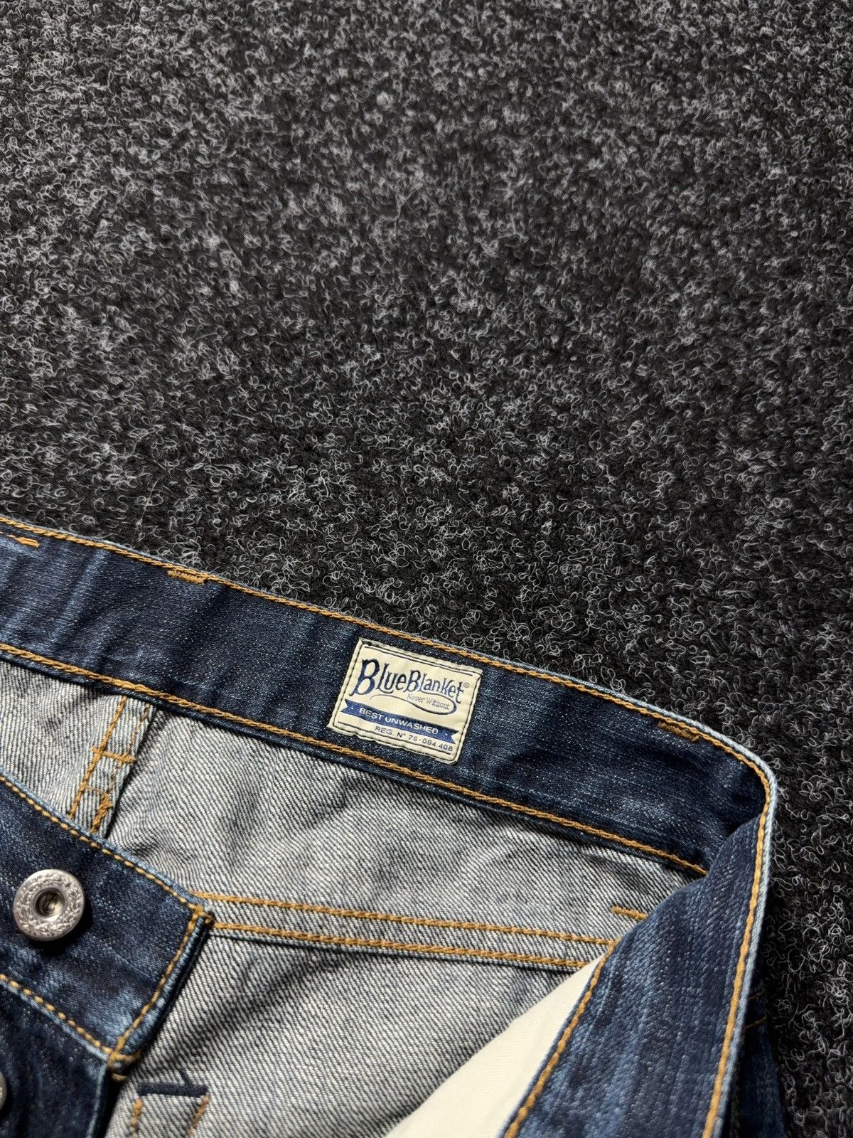 Blue Blanket 00s Blue Blanket Selvedge Denim Jeans Raw Indigo Japan Retro Size US 30 / EU 46 - 8 Thumbnail