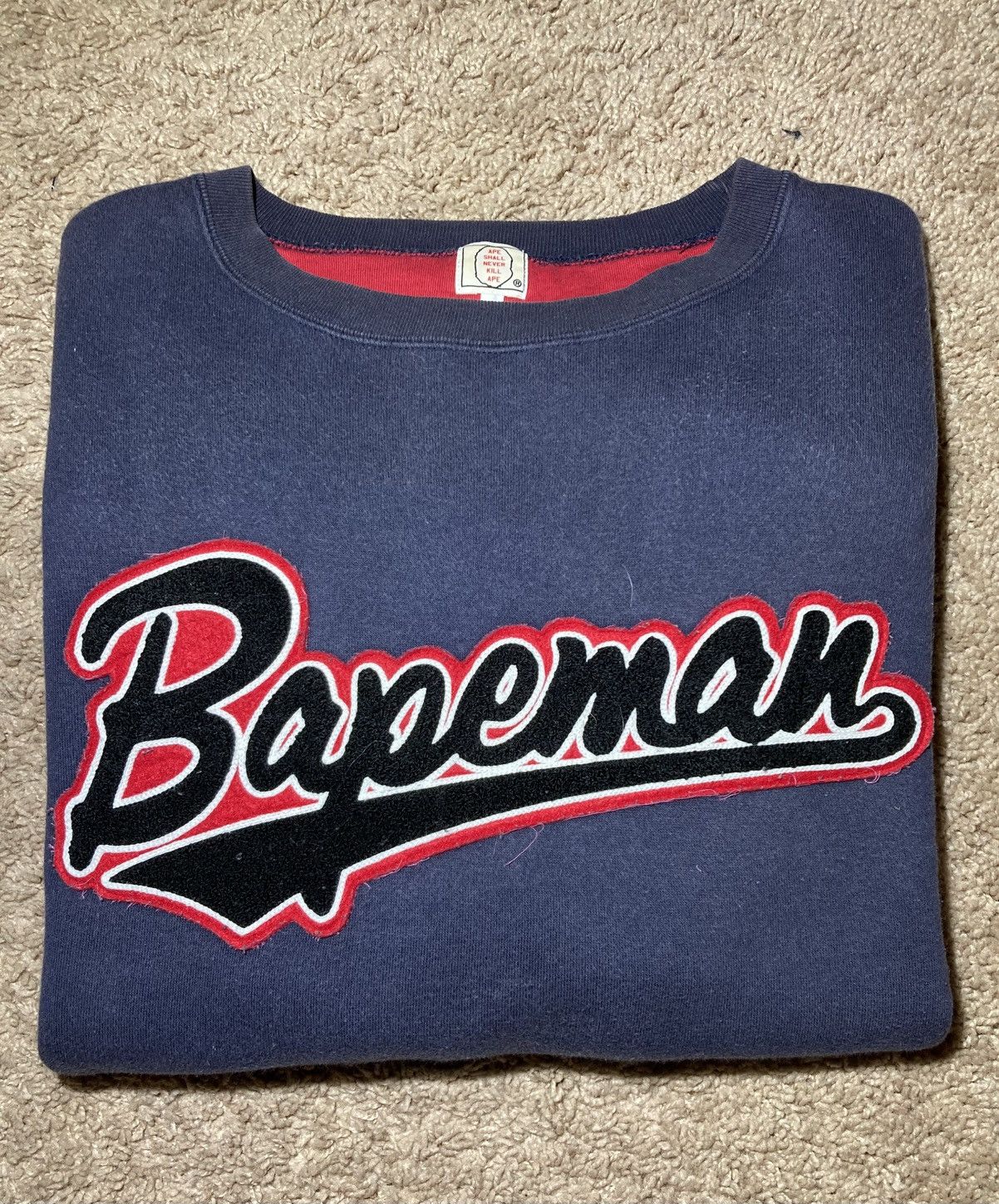 Bape 2006 Bape Bapeman Superman Script Varsity Logo Sweat Comics Size US L / EU 52-54 / 3 - 1 Thumbnail