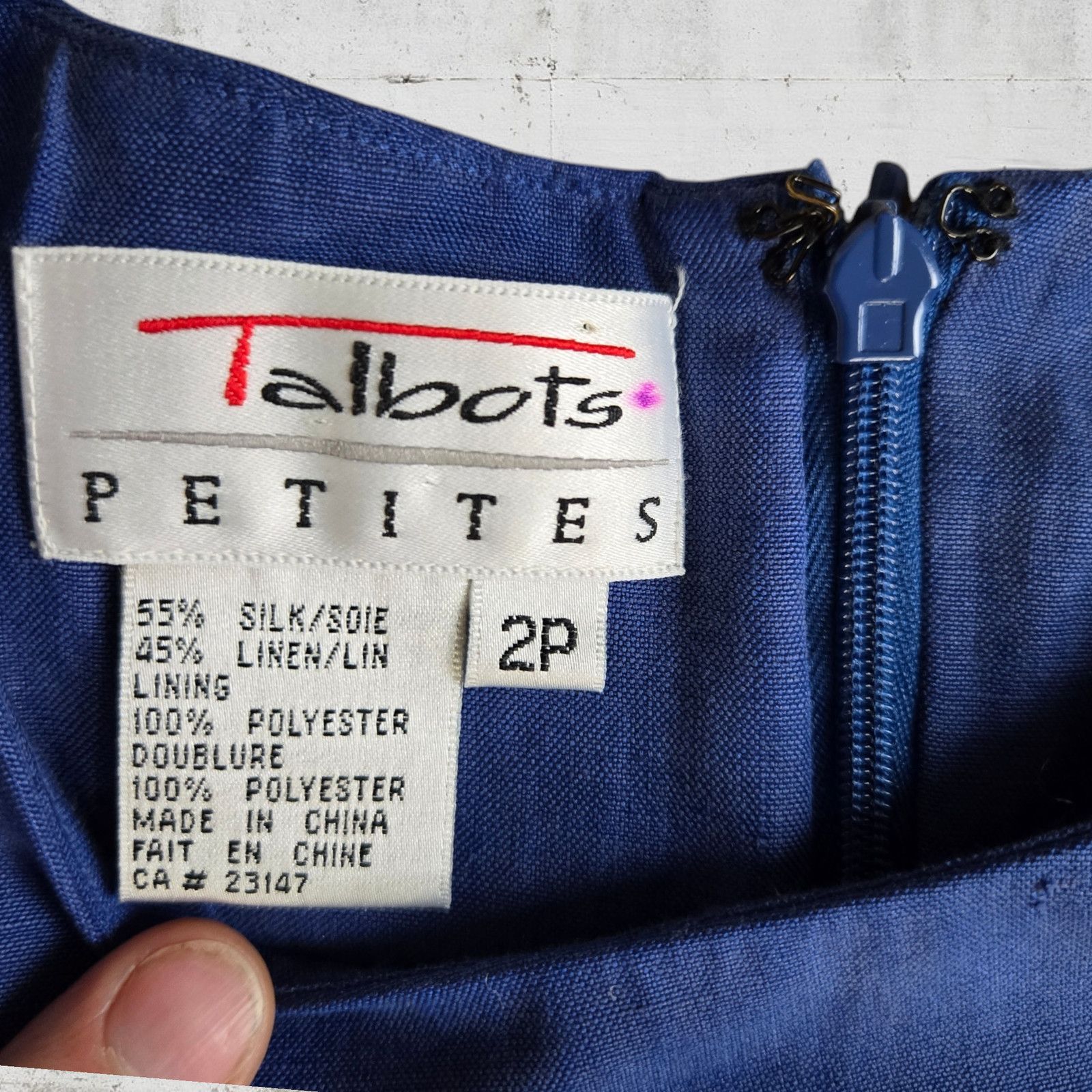 Other Vintage Blue Silk Linen Mini Dress Size 2P Size XS / US 0-2 / IT 36-38 - 5 Thumbnail