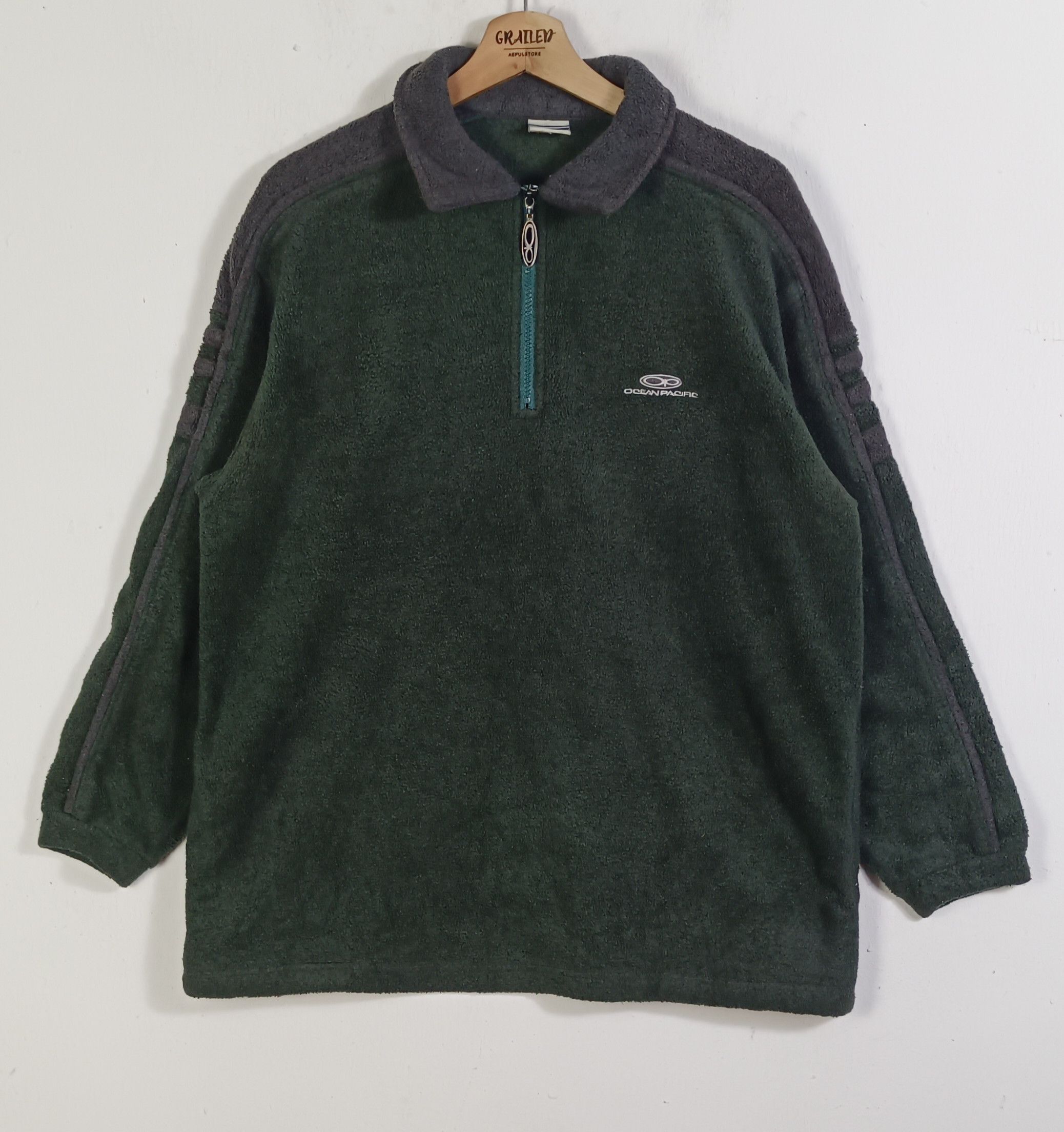 Ocean Pacific Vintage 90s Ocean Pacific Surfboard Fleece Halfzipper Jacket Size US L / EU 52-54 / 3 - 1 Thumbnail