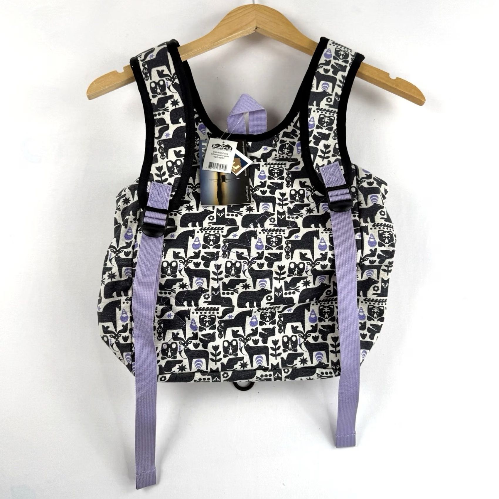 KAVU KAVU Backpack Satchel Pack Charcoal Multicolor Polyester Lining Purple Women NWT Casual Workwear Gift Ideas Womens Backpack Bag Satchel Pack KAVU Size ONE SIZE - 8 Thumbnail