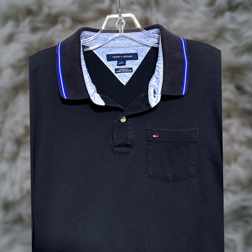 Tommy Hilfiger Tommy Hilfiger Custom Fit Pocket Sewn Logo Polo Shirt Mens XL Preppy Classic Y2K Polo Mens XL Black Size US XL / EU 56 / 4 - 1 Thumbnail
