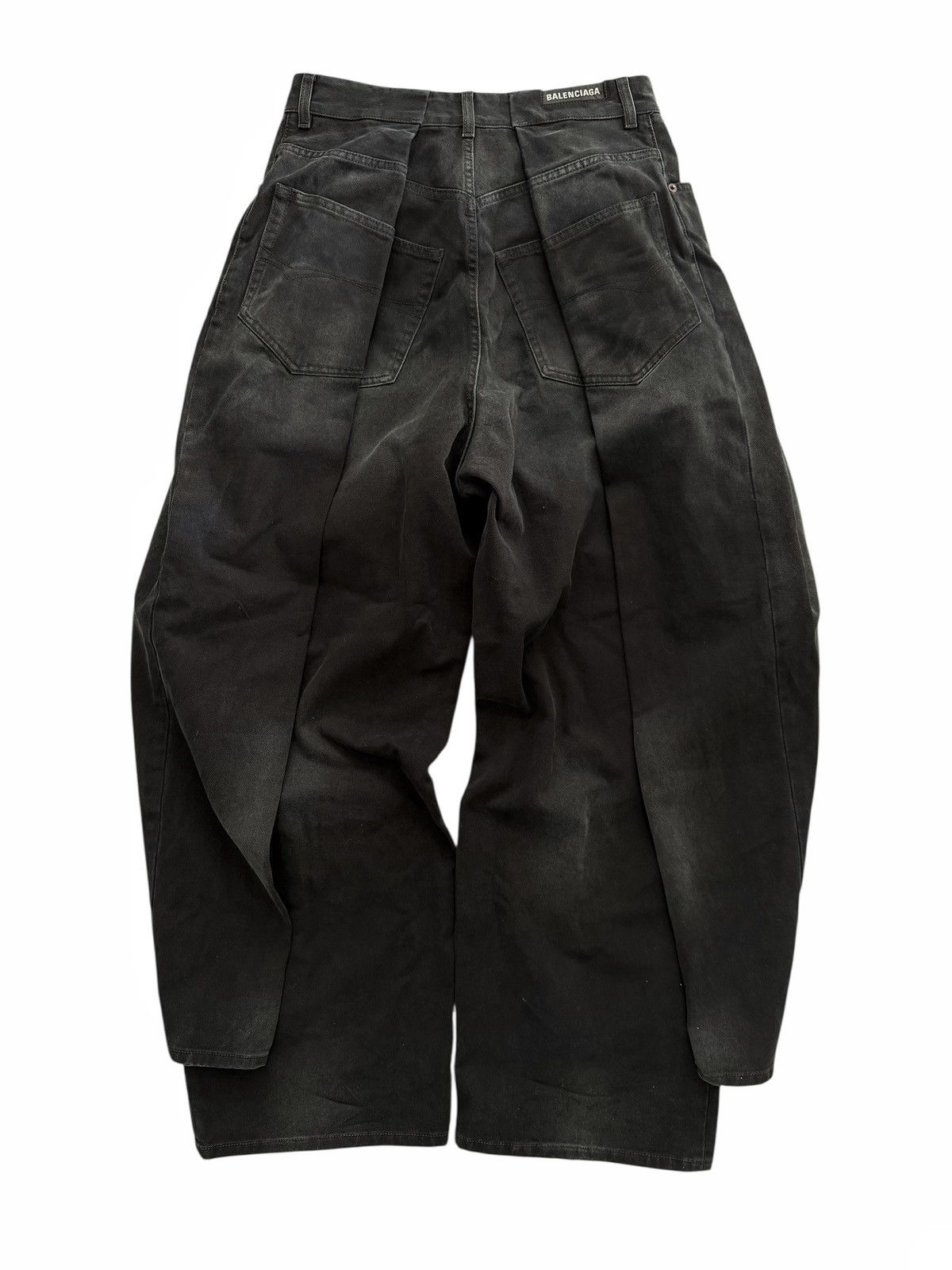 Balenciaga 2023 Soft Black Left Hand Sun Bleached Denim Size US 32 / EU 48 - 2 Thumbnail