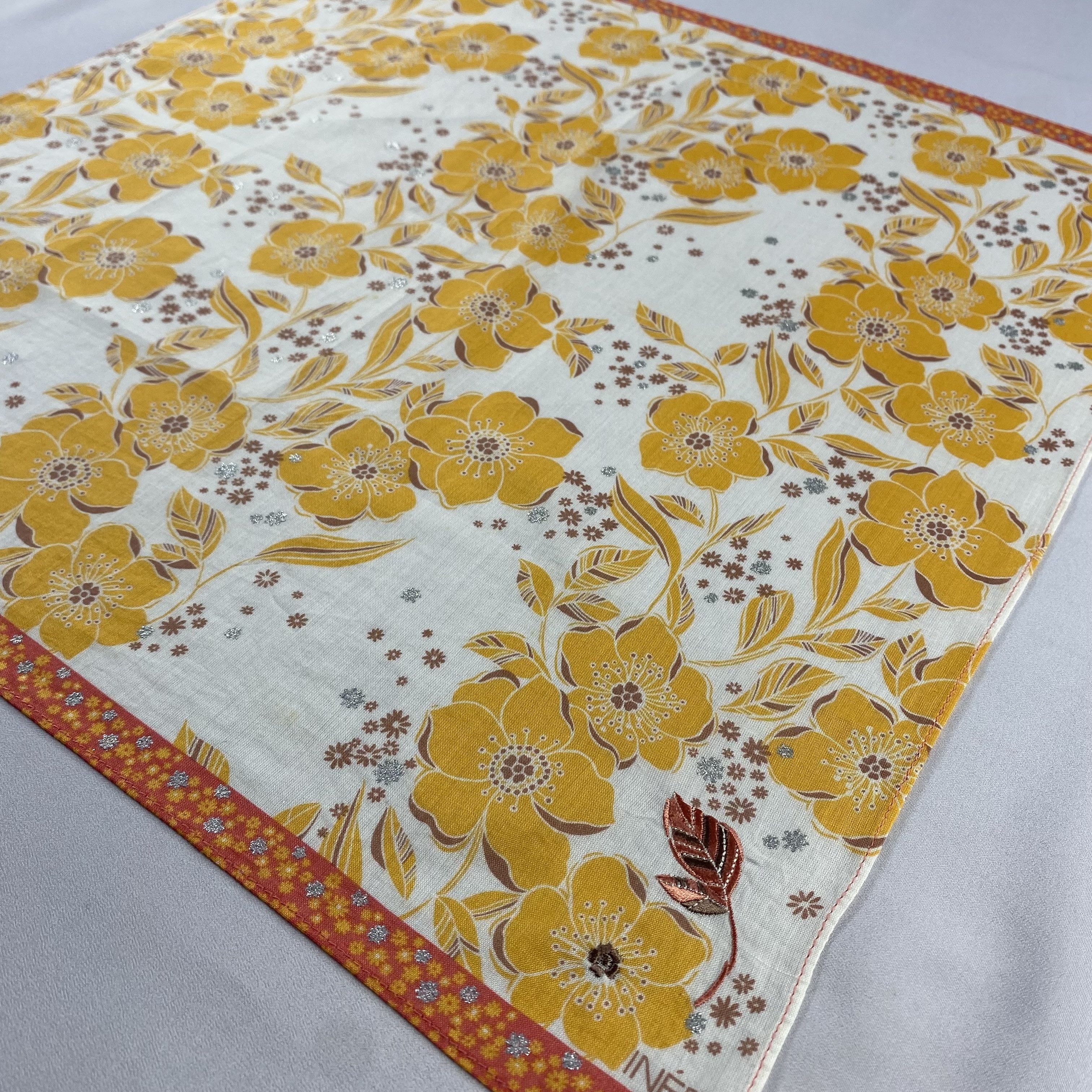 Vintage Ined Handkerchief / Neckerchief / Bandana-P1610 Size ONE SIZE - 2 Thumbnail
