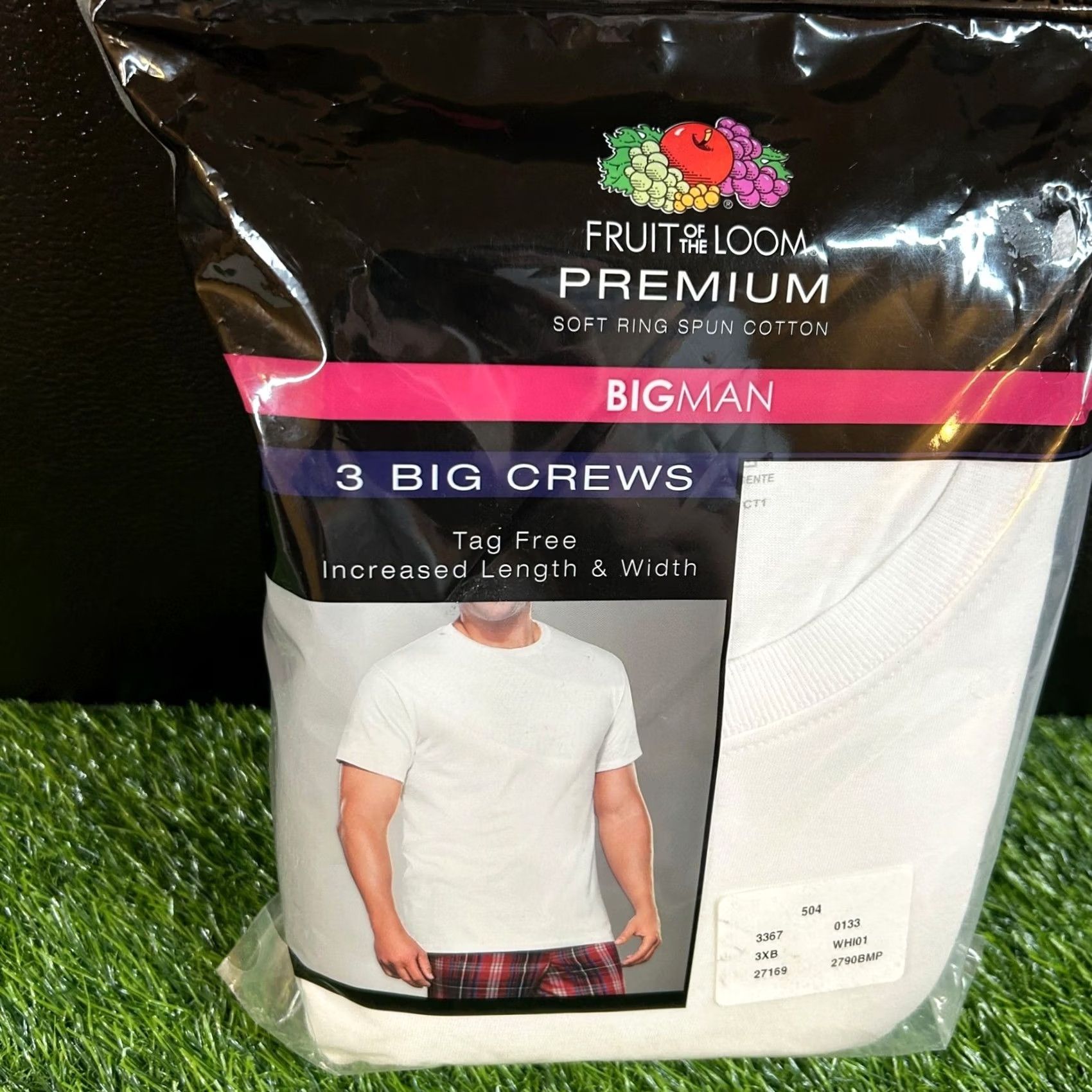 Fruit Of The Loom Fruit of the Loom Crew Neck T-Shirt 3 Pack White Mens 3XB NWT Big Man Tall Shirt Short Sleeve Cotton Tagless Bre thable Easy Care Solid Size US XXL / EU 58 / 5 - 3 Thumbnail