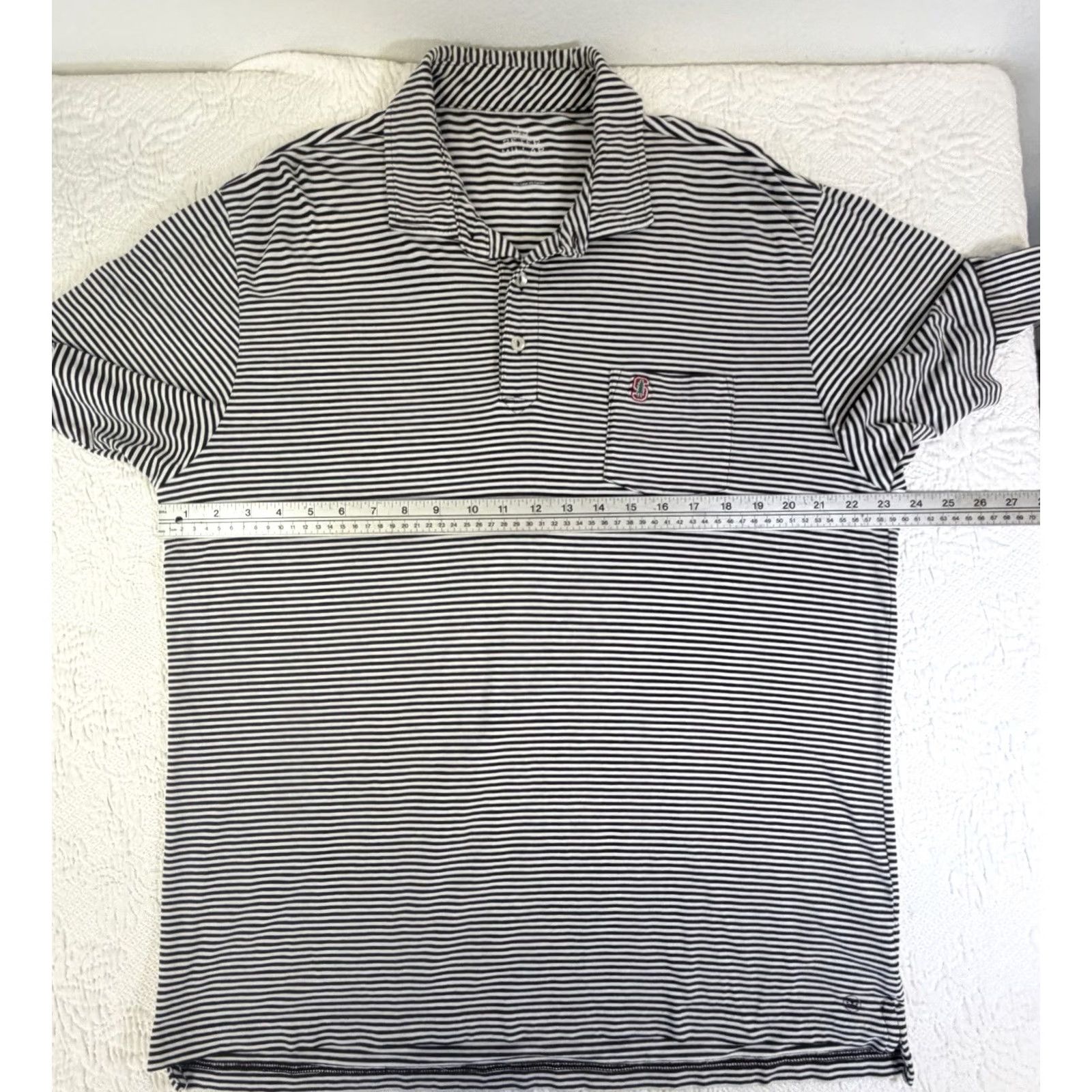 Peter Millar Peter Millar Stanford Front Pocket Polo Shirt Black/White Golf Mens Large Size US L / EU 52-54 / 3 - 4 Thumbnail