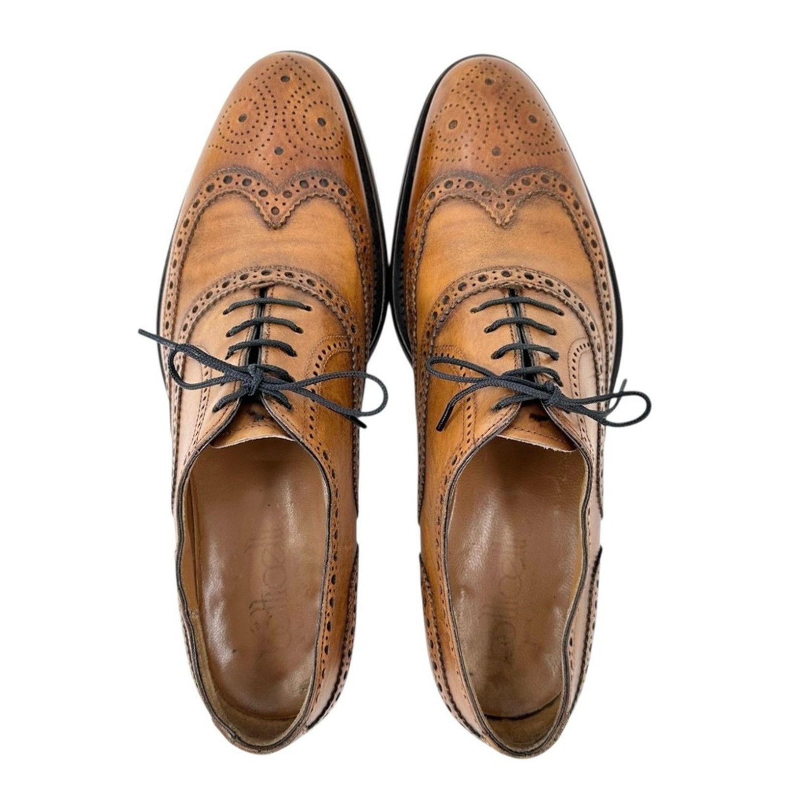 Roberto Botticelli Brown Wingtip Oxford Brogue Leather Laceup Shoes Size US 9.5 / EU 42-43 - 1 Thumbnail