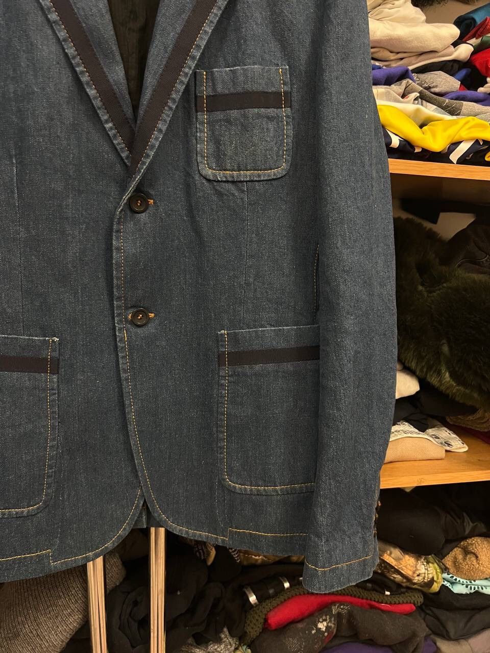 Alexander McQueen 💎 Alexander Mcqueen Denim Avant Garde Pocket blazer Size 52R - 4 Thumbnail