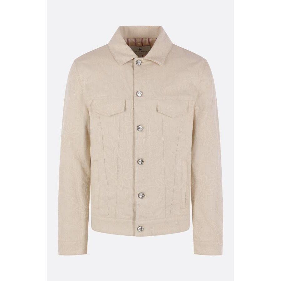 Etro ETRO Jacquard Beige Denim Jacket New & Authentic (Men's size Size US M / EU 48-50 / 2 - 1 Thumbnail