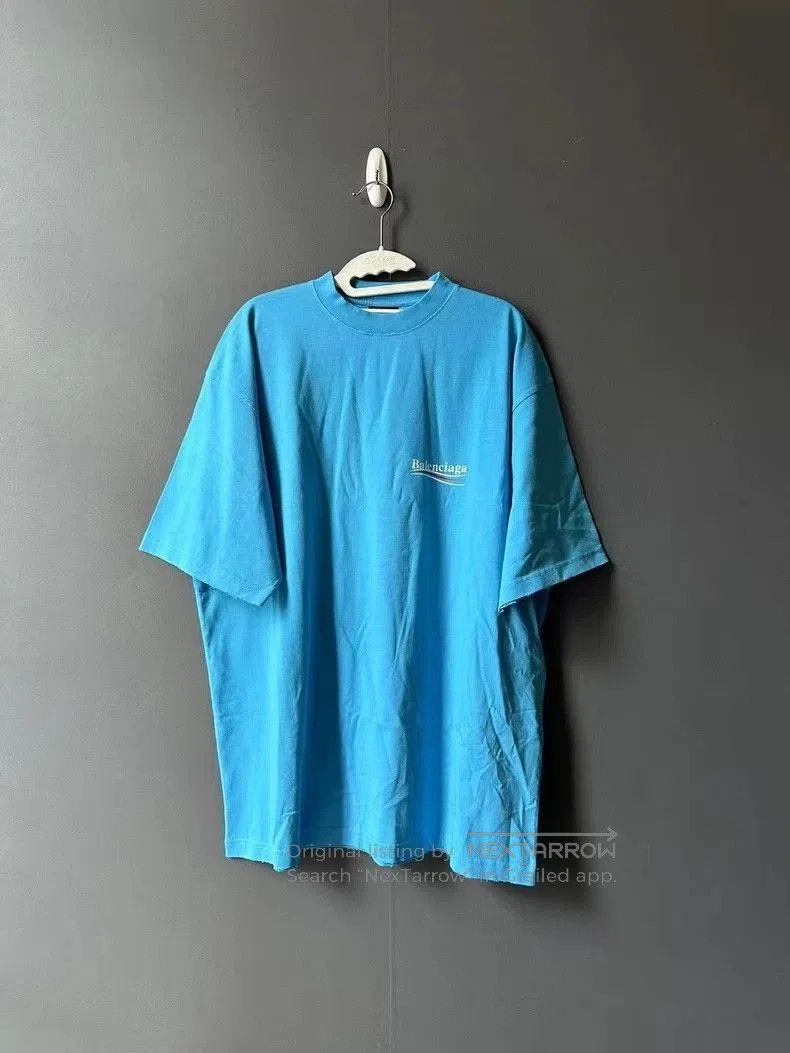 Balenciaga Balenciaga Blue Distressed Coke T-shirt. Size US XS / EU 42 / 0 - 1 Thumbnail