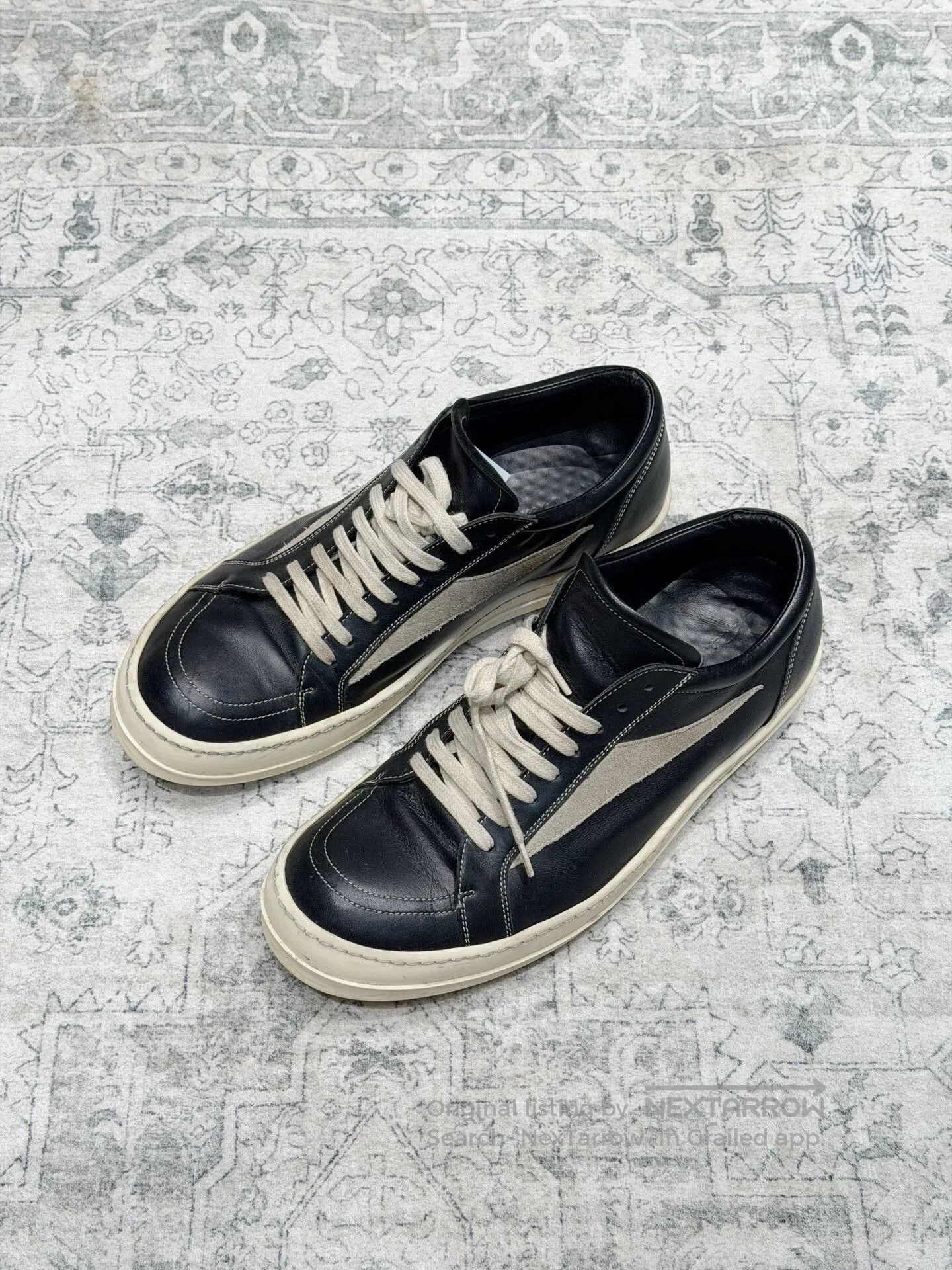 Rick Owens Rick Owens Leather Low-Top Sneakers. Size US 10 / EU 43 - 4 Thumbnail