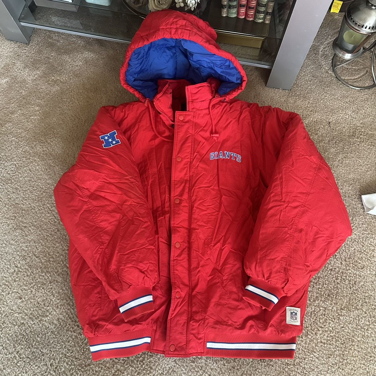 NFL × Reebok × Vintage VTG New York Giants Hooded Coat NFL Reebok Gridiron Classic Size US XL / EU 56 / 4 - 4 Thumbnail