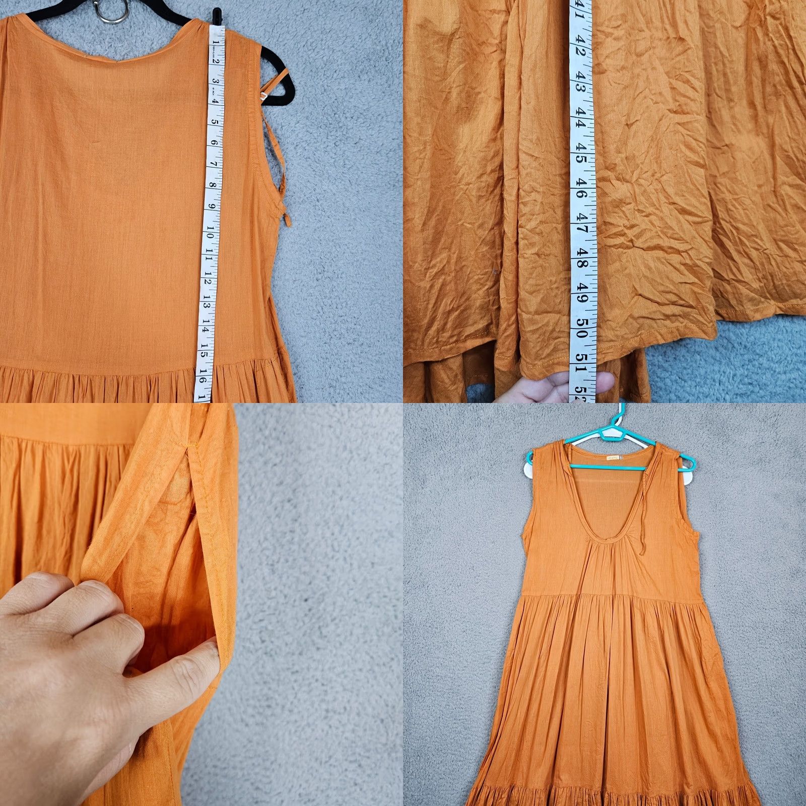 Vintage Matta Women's V-Neck Maxi Sleeveless Circe Dress S Orange Solid Dress Maxi Women's S Orange Circe 90s? Size S / US 4 / IT 40 - 8 Thumbnail