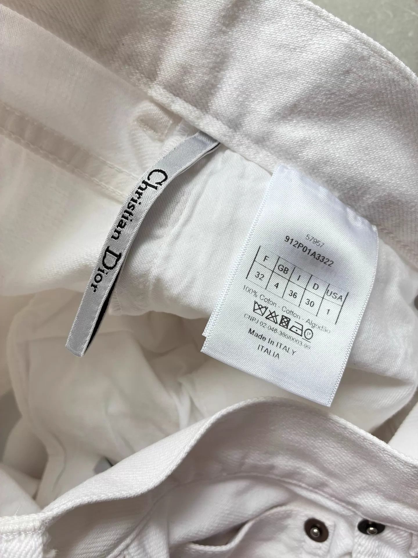 Dior Dior White Straight Leg Cuffed Jeans 32 Size 24" / US 00 / IT 34 - 5 Thumbnail