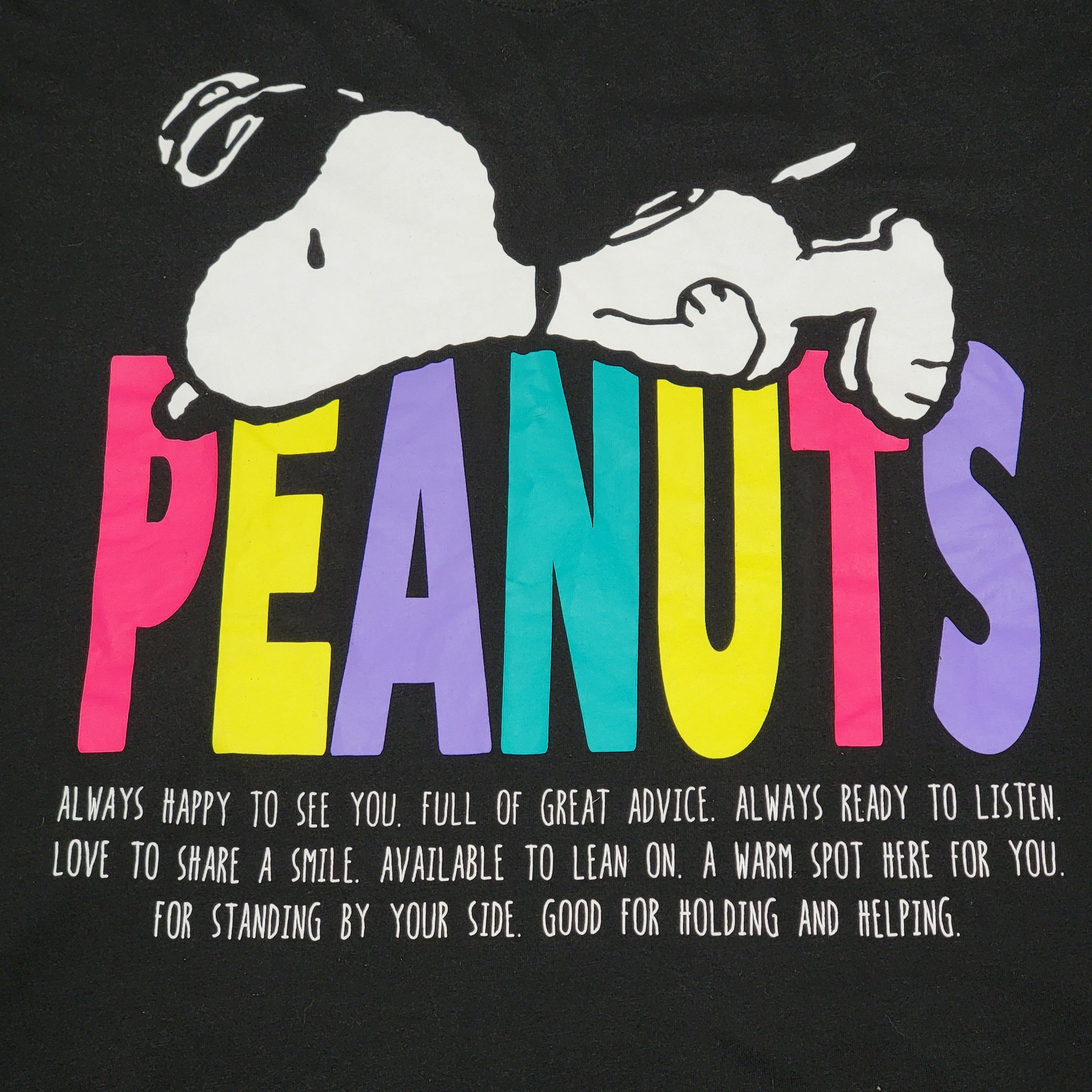 Peanuts Peanuts SS Black Tee "Happy To See You..." Snoopy - Size XL Size XL / US 12-14 / IT 48-50 - 2 Thumbnail